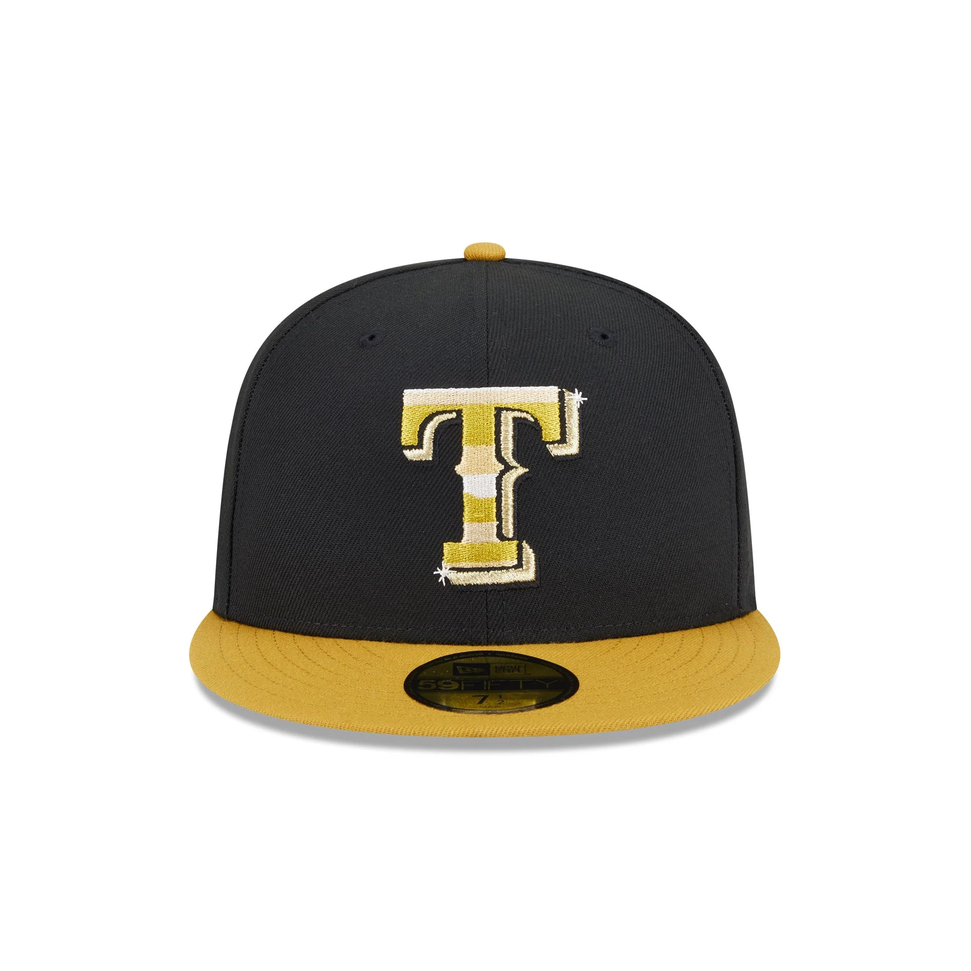 Texas Rangers Metallic Gold Logo 59FIFTY Fitted Hat