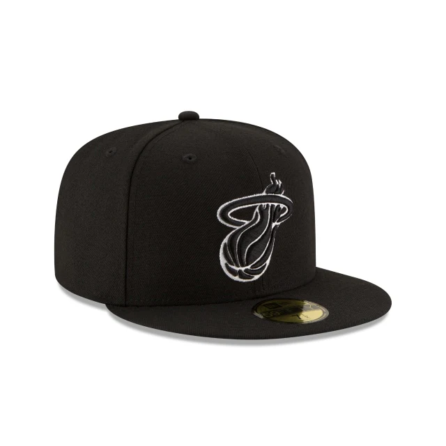Miami Heat Black & White 59FIFTY Fitted Hat
