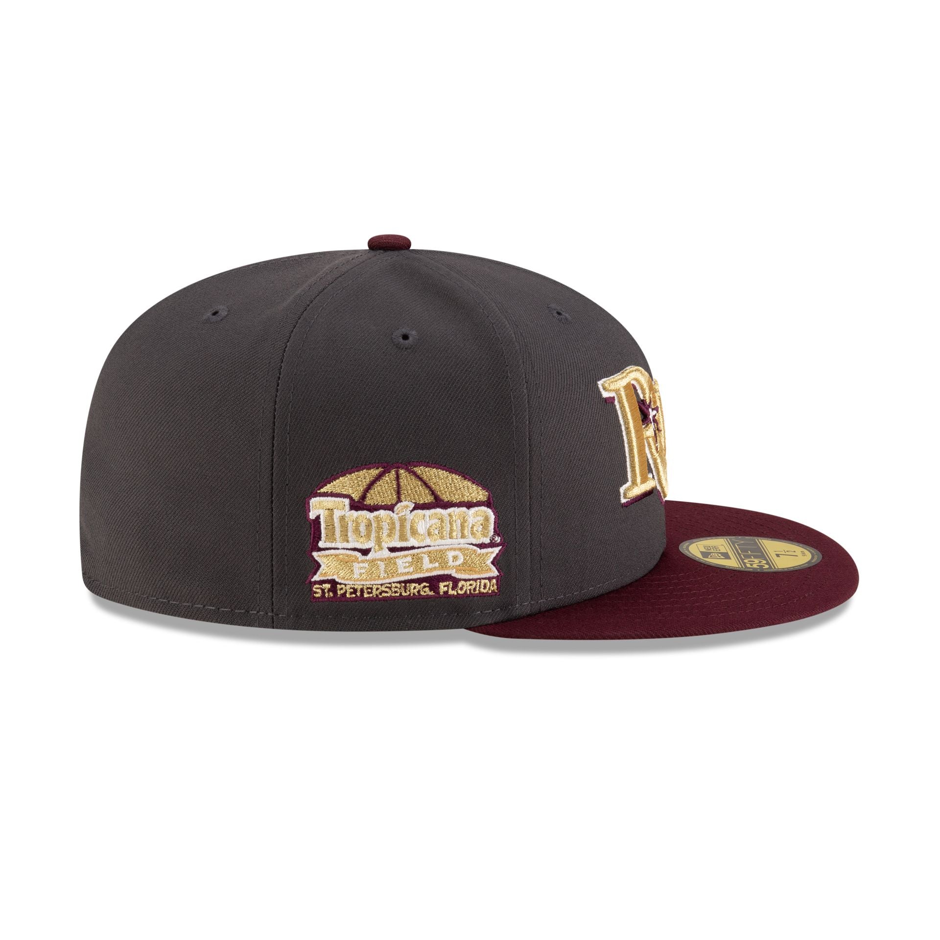 Just Caps Graphite Maroon Tampa Bay Rays 59FIFTY Fitted Hat