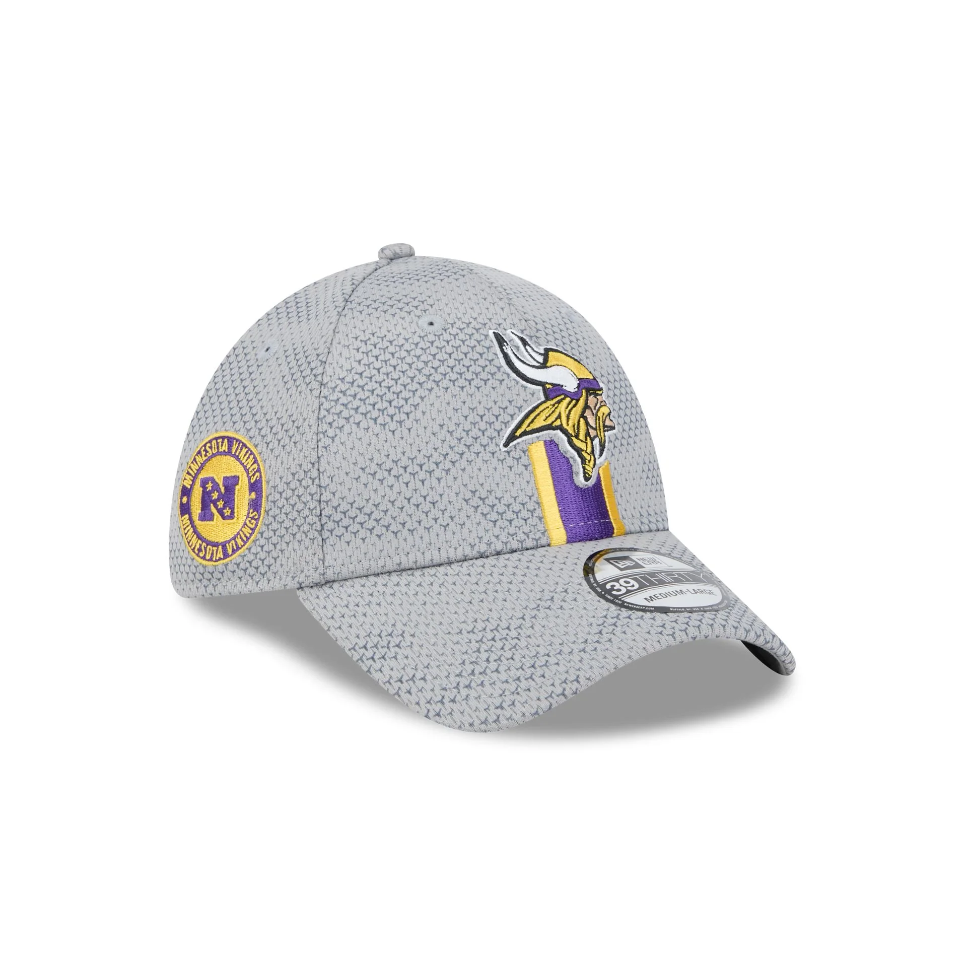 Minnesota Vikings 2024 Sideline Gray 39THIRTY Stretch Fit Hat