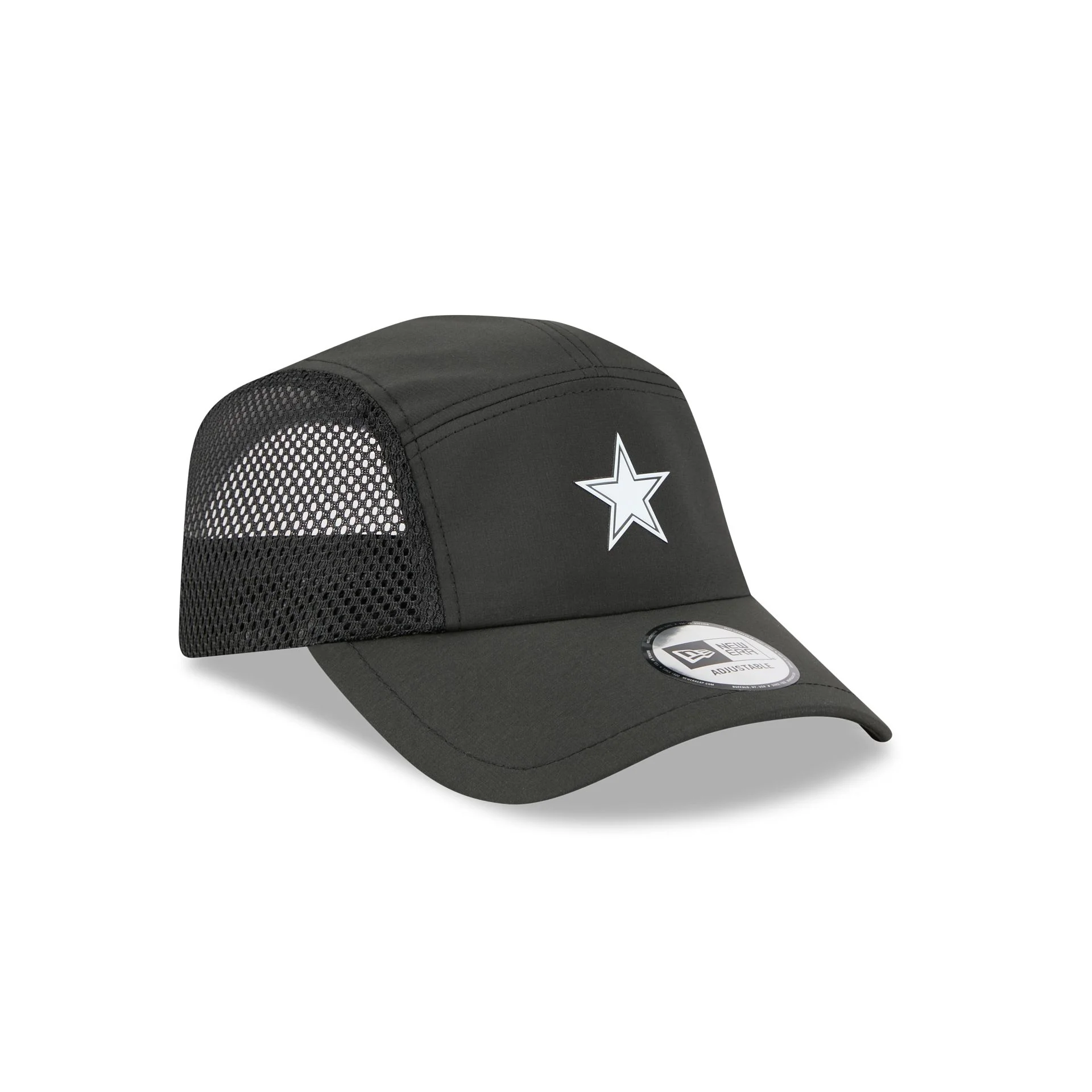 Dallas Cowboys Black Poly Runner Adjustable Hat