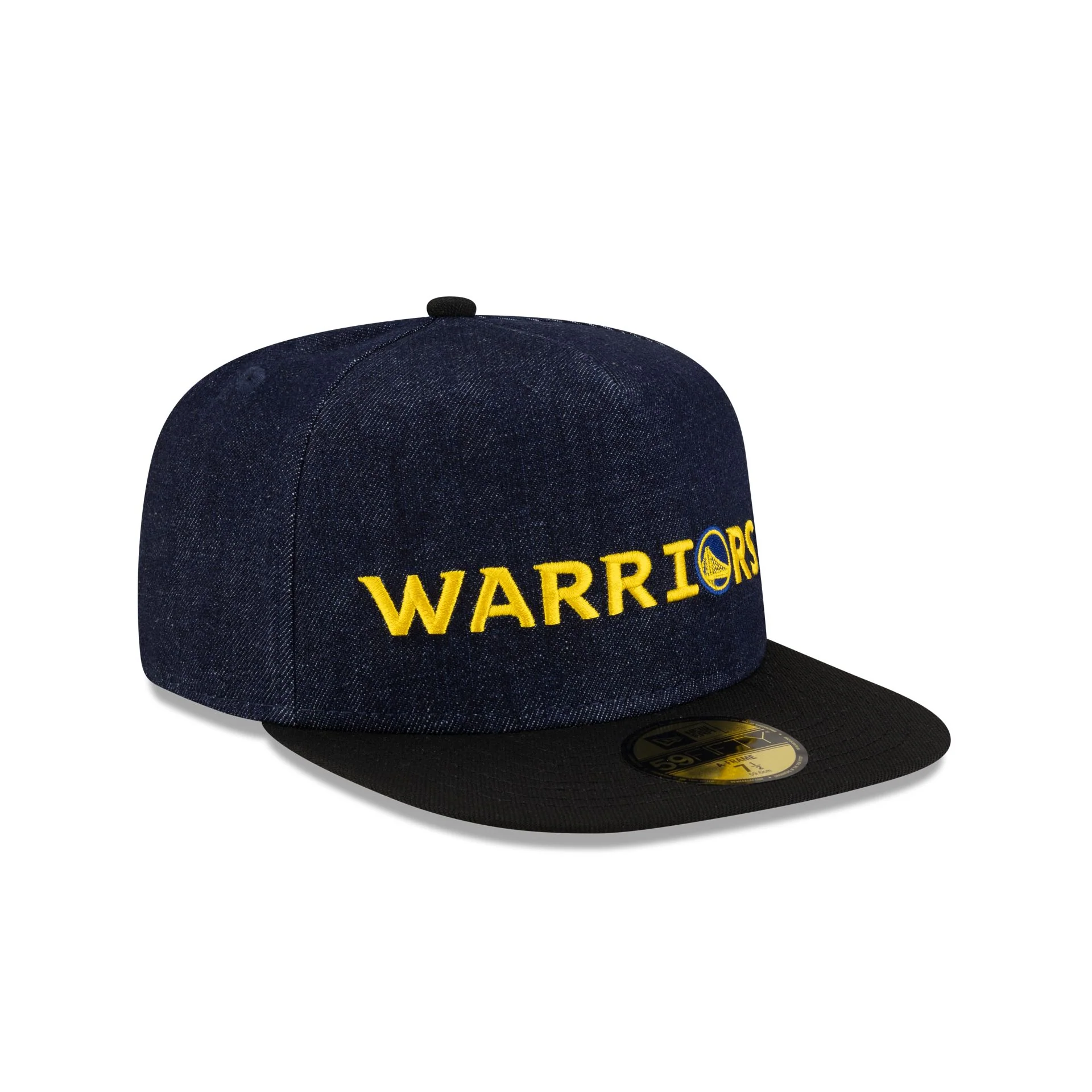 Golden State Warriors Navy Denim 59FIFTY A-Frame Fitted Hat