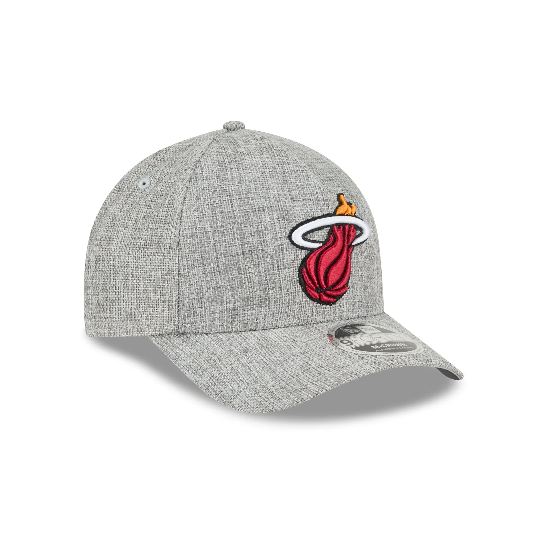 Miami Heat Cotton Weave Gray 9FORTY M-Crown A-Frame Snapback Hat