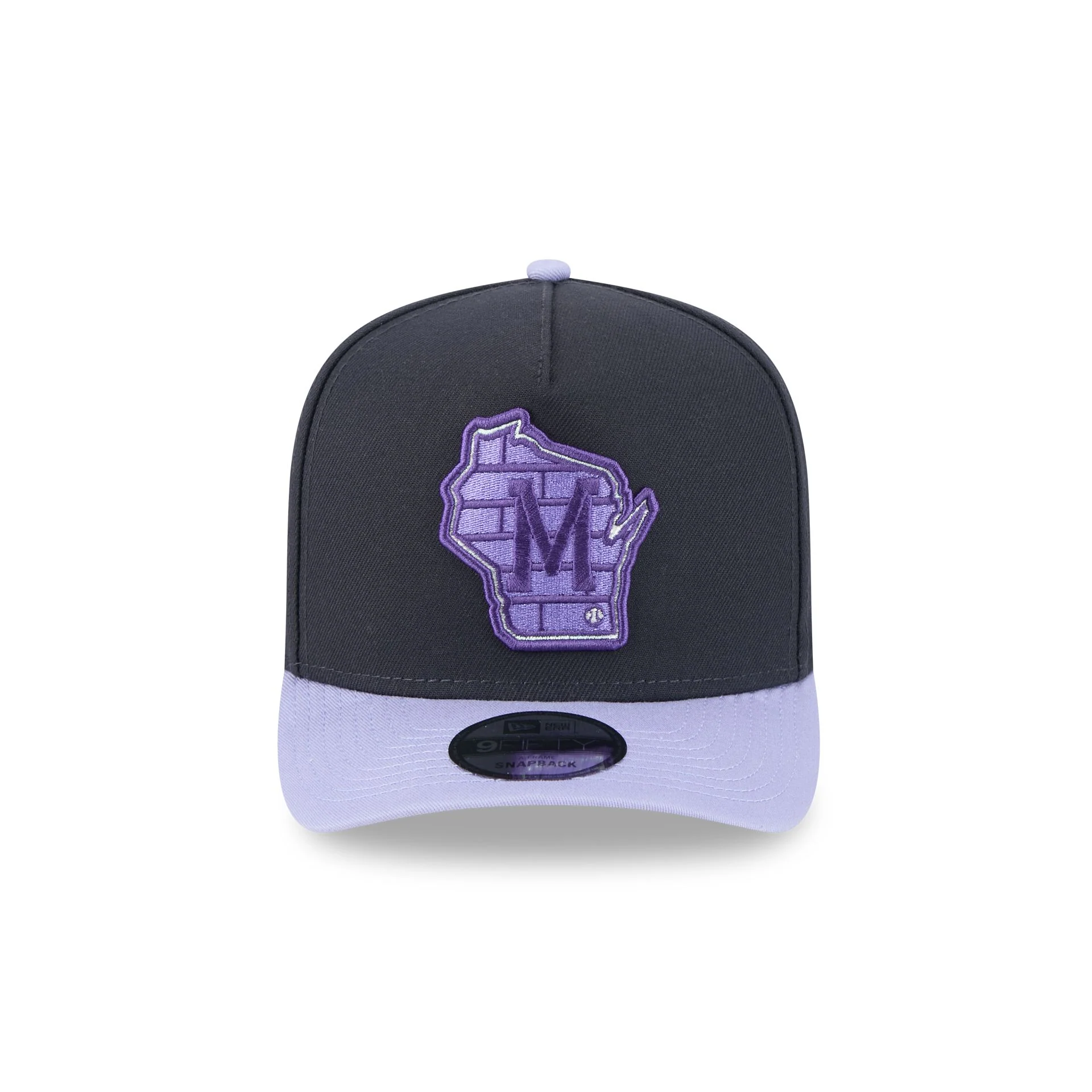 Milwaukee Brewers Navy Lavender 9FIFTY A-Frame Snapback Hat
