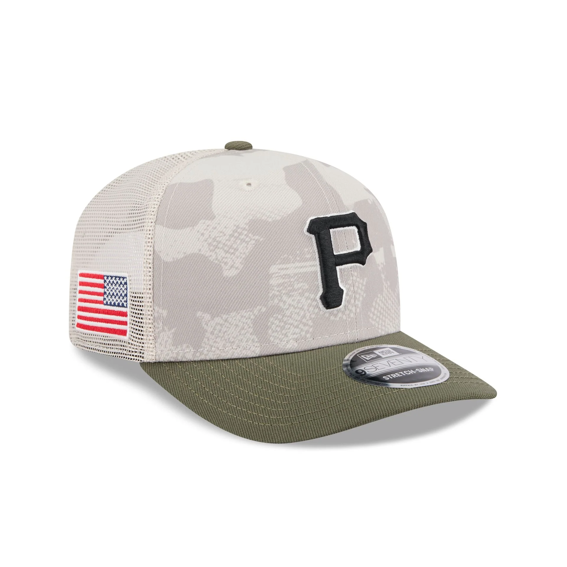 Pittsburgh Pirates Armed Forces Day 2025 9SEVENTY Trucker Hat