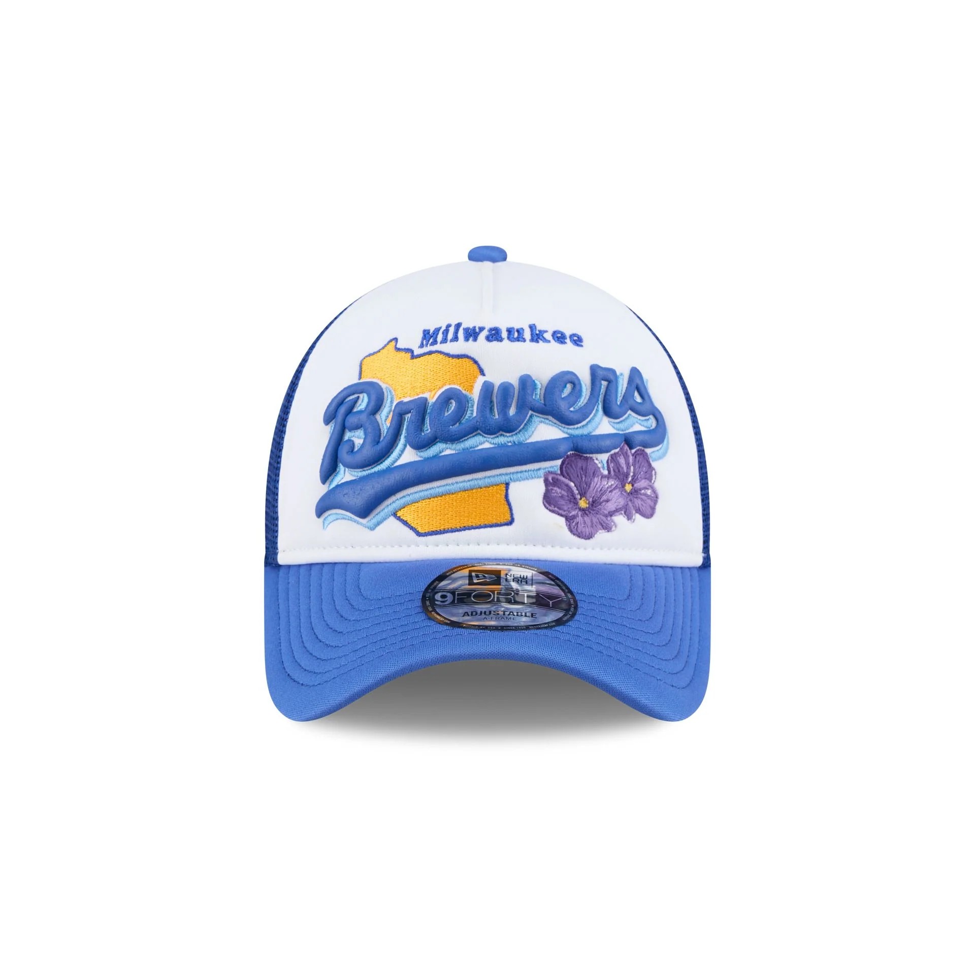 Milwaukee Brewers State Flower 9FORTY A-Frame Trucker Hat