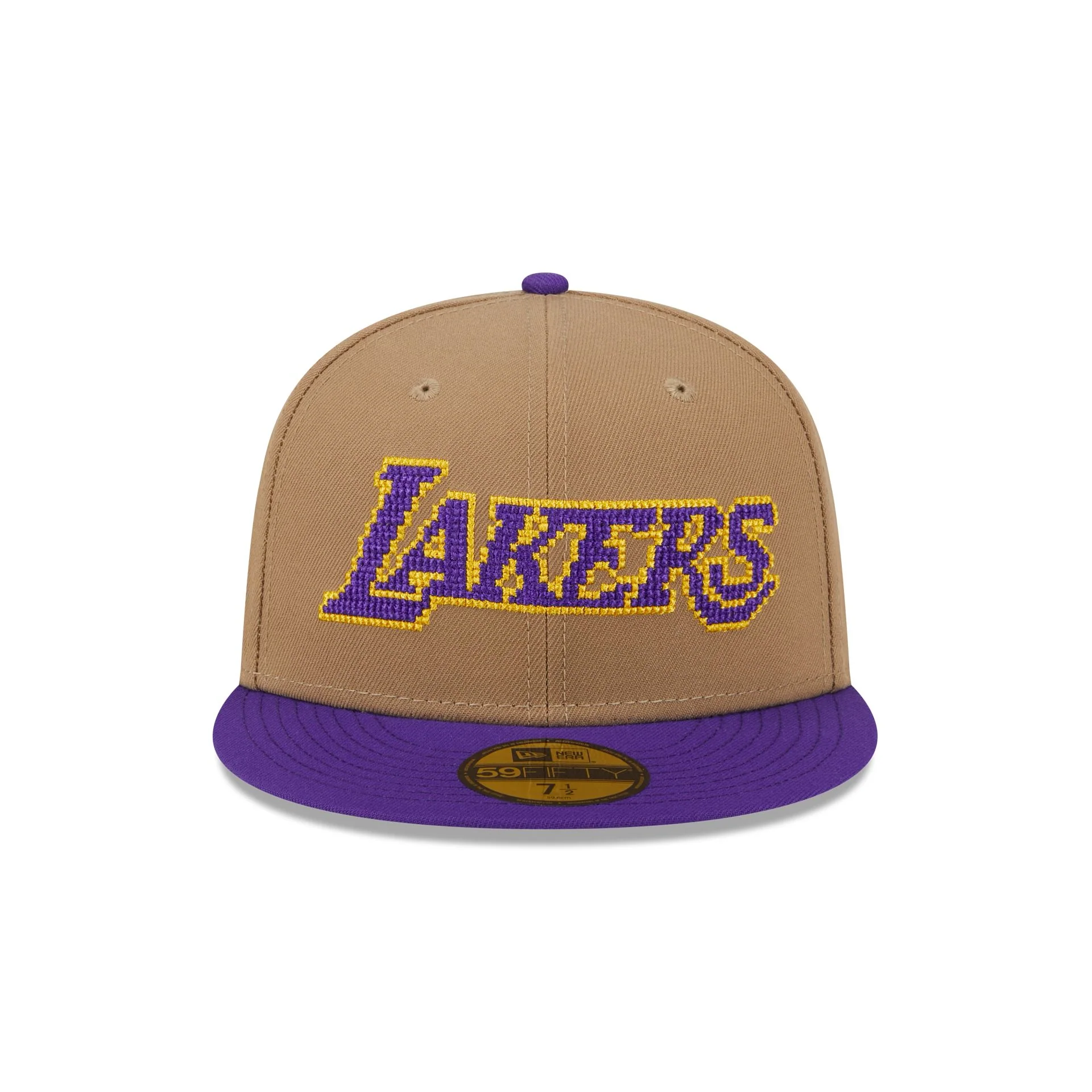 Los Angeles Lakers Classic 8-Bit Wordmark 59FIFTY Fitted Hat