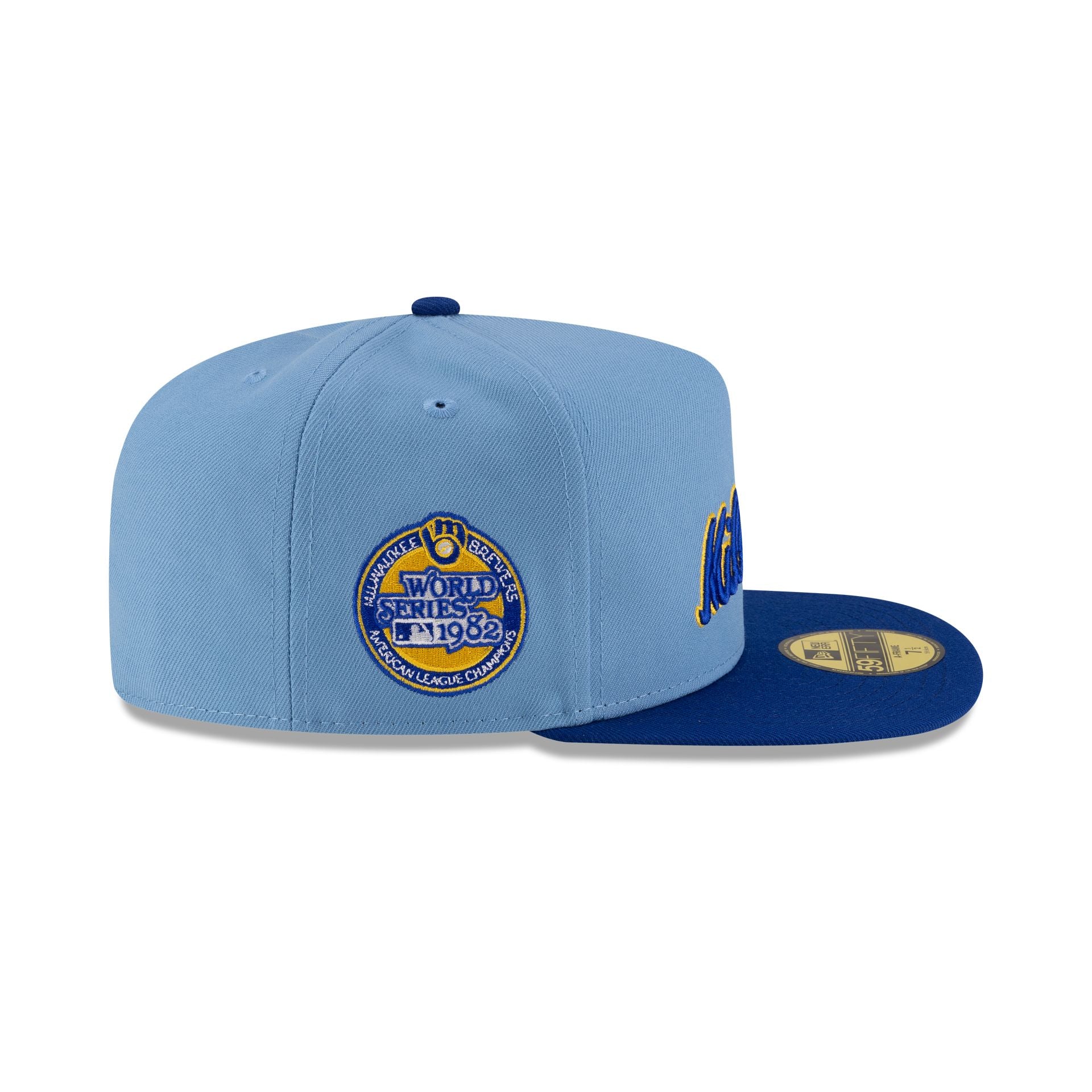 Just Caps Sky Blue Milwaukee Brewers 59FIFTY A-Frame Fitted Hat