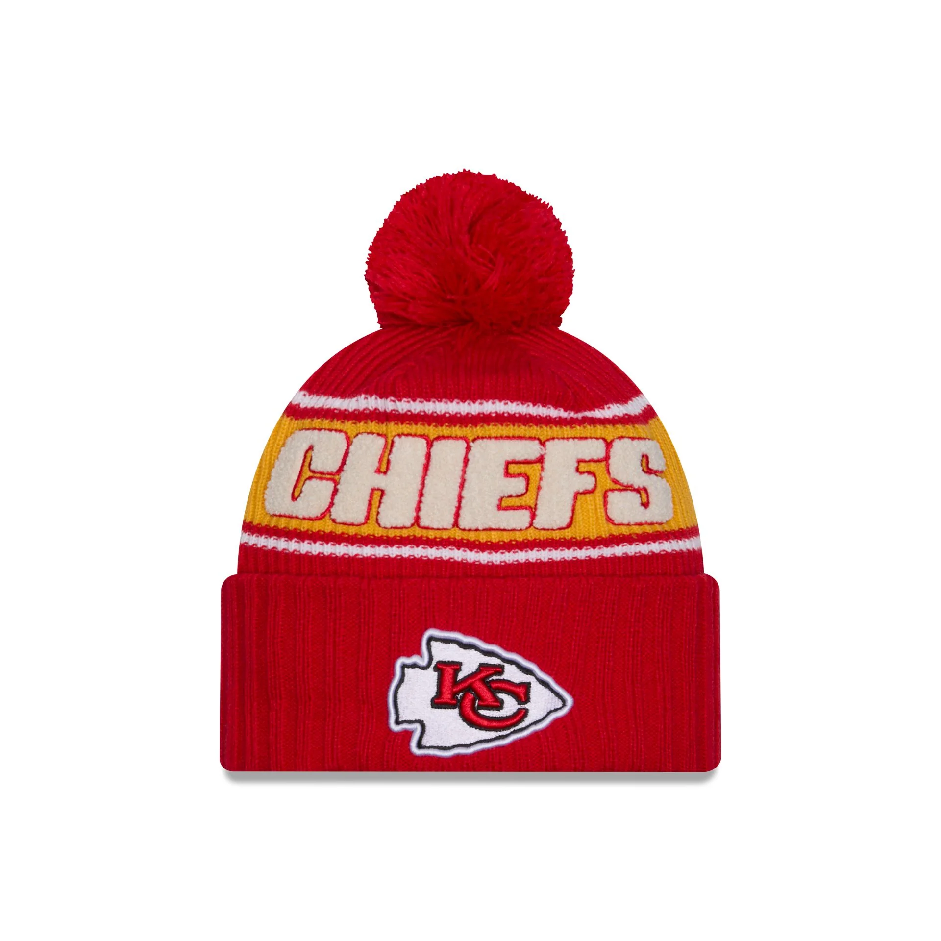 Kansas City Chiefs 2024 Cold Weather Kids Pom Knit Hat