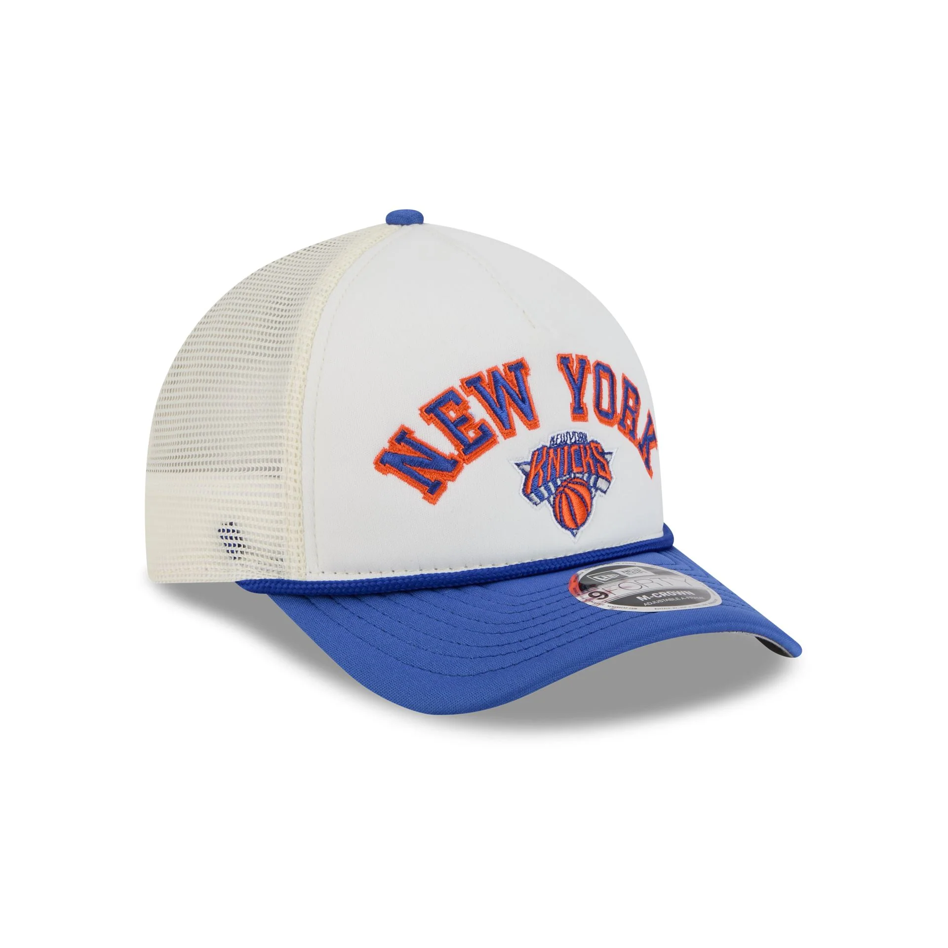 New York Knicks Chrome Arch 9FORTY M-Crown A-Frame Trucker Hat