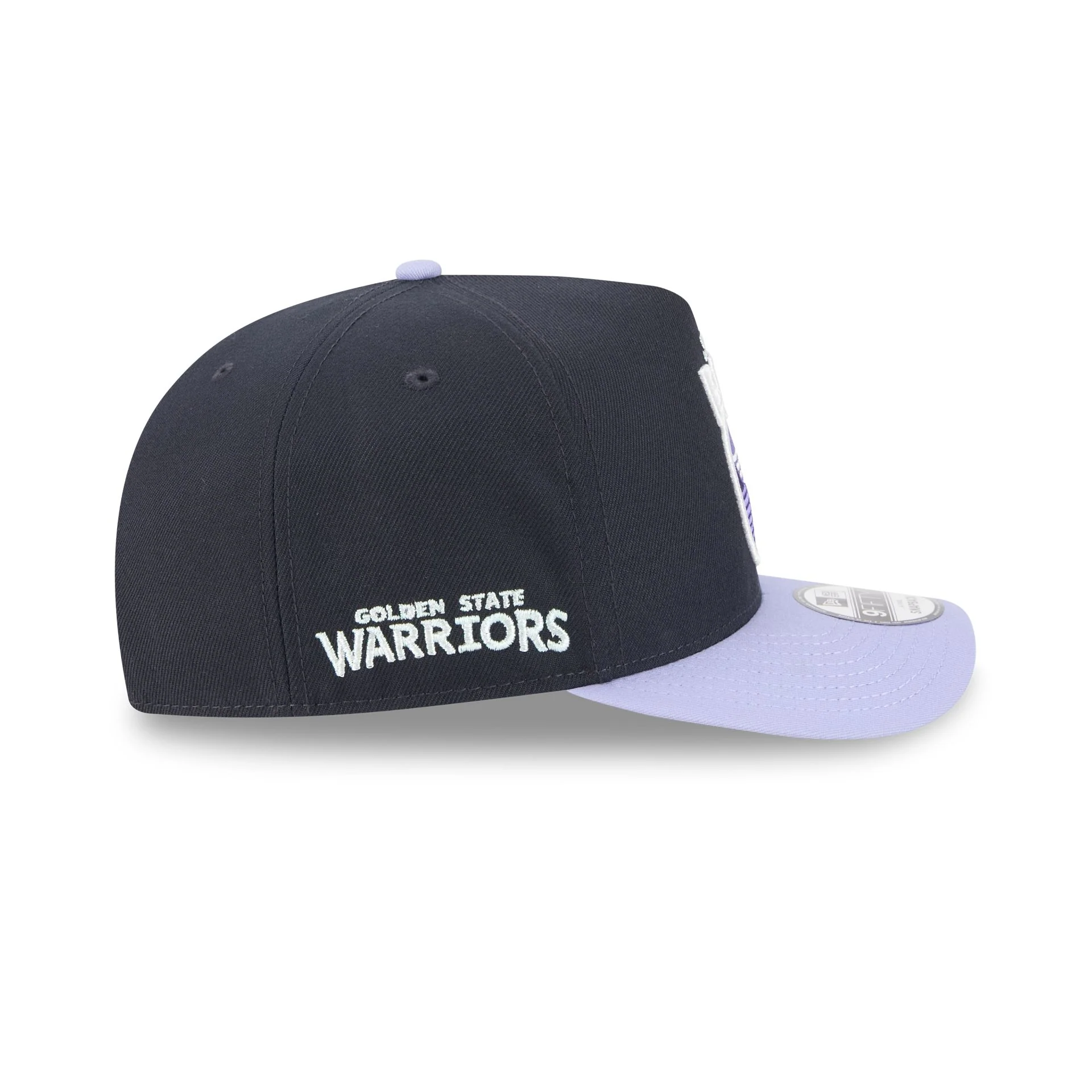Golden State Warriors Navy Lavender 9FIFTY A-Frame Snapback Hat