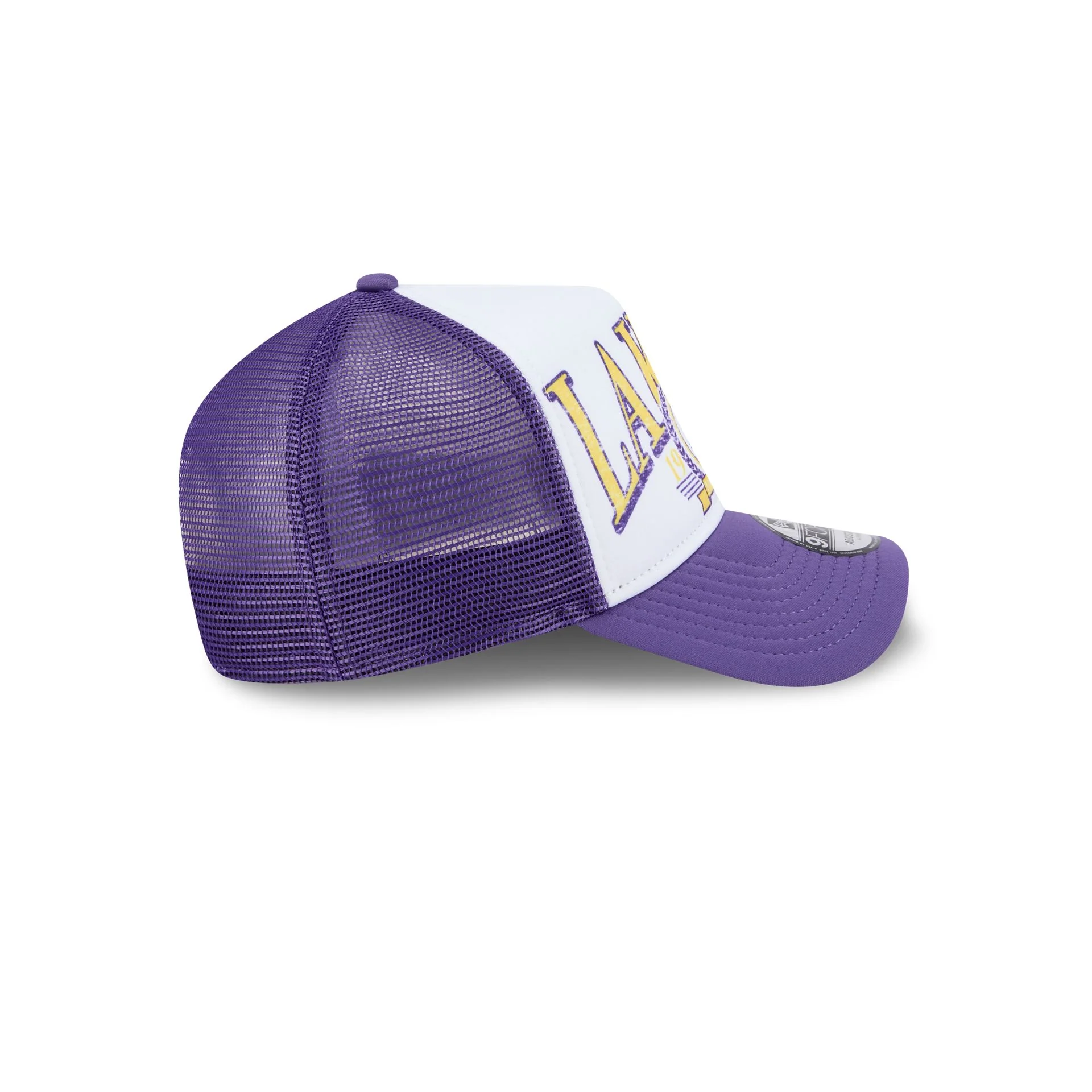 Los Angeles Lakers Distressed 9FORTY A-Frame Trucker Hat