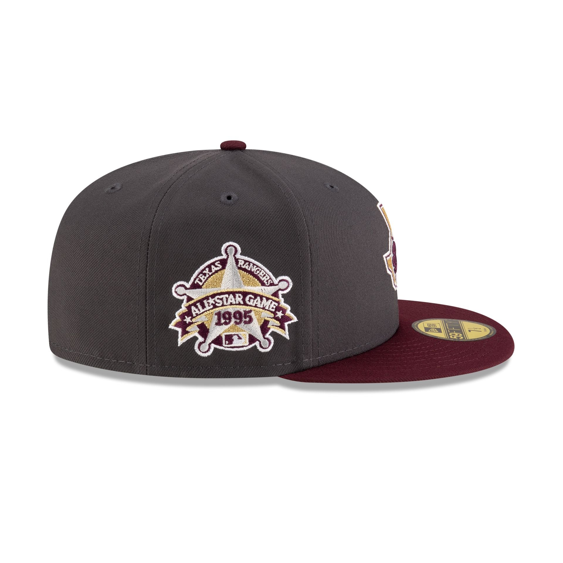 Just Caps Graphite Maroon Texas Rangers 59FIFTY Fitted Hat