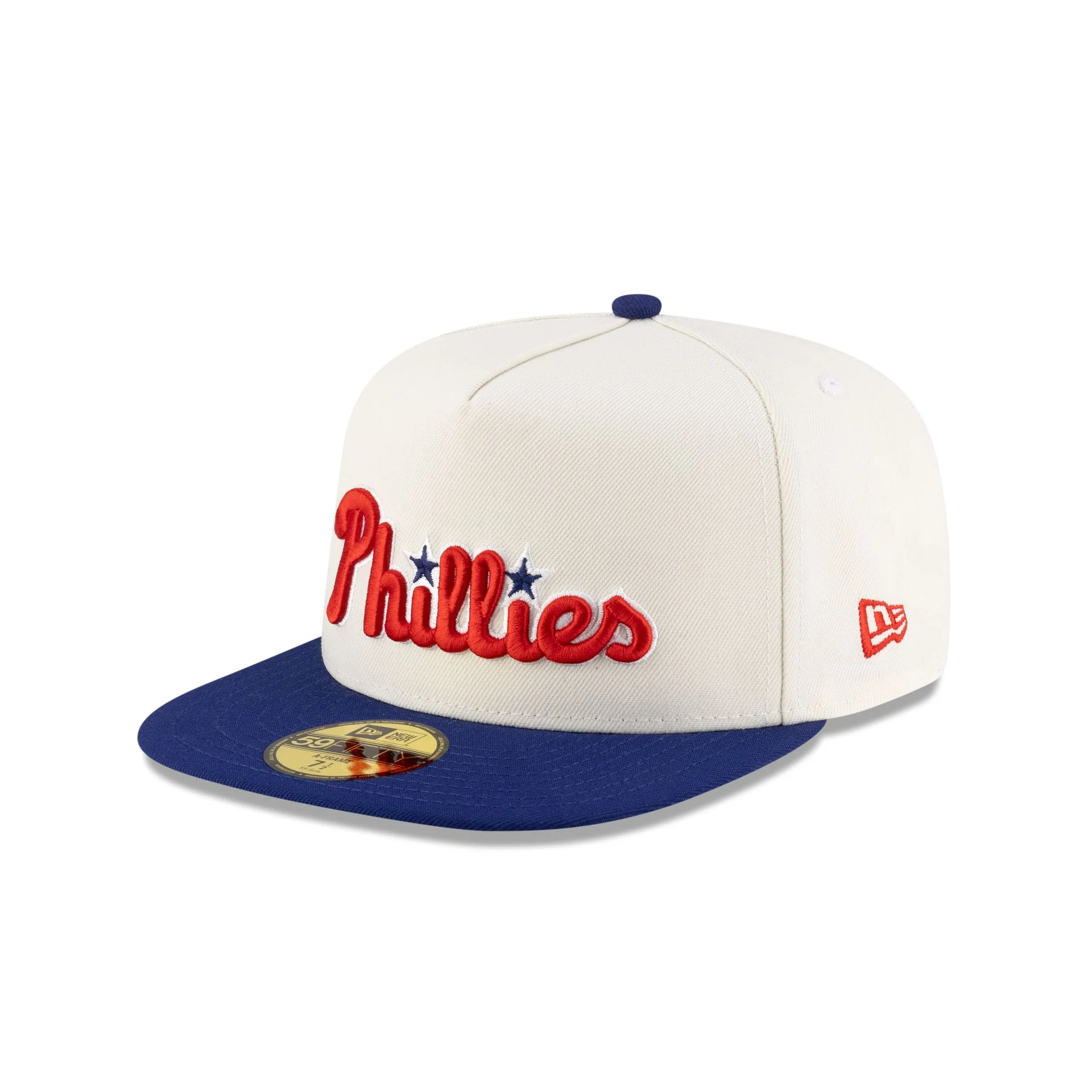 Just Caps League Sidepatch Chrome White Philadelphia Phillies 59FIFTY A-Frame Fitted Hat