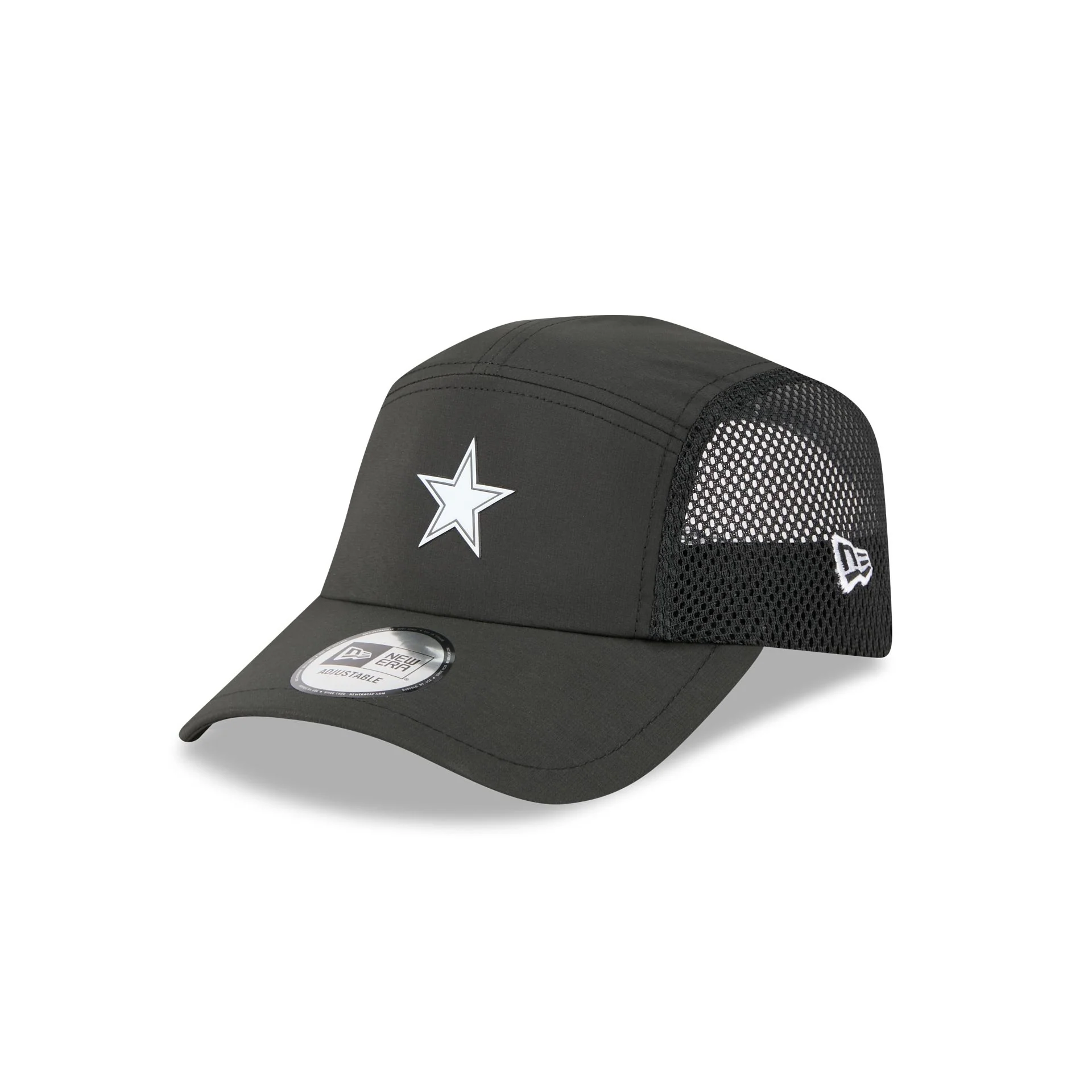 Dallas Cowboys Black Poly Runner Adjustable Hat