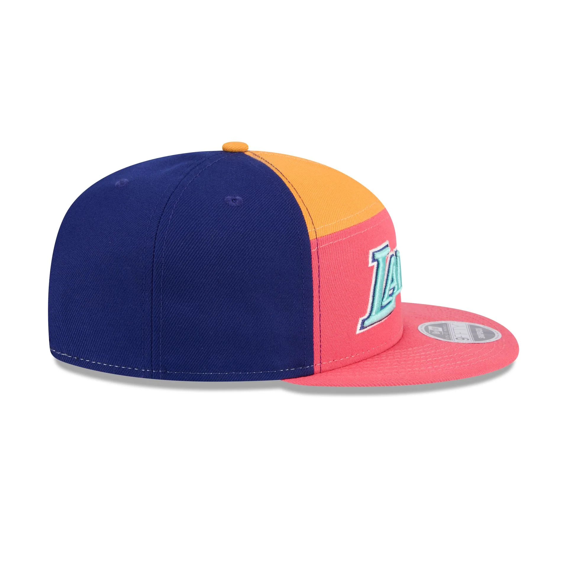 Los Angeles Lakers Coral Split Panel 9FIFTY Snapback Hat