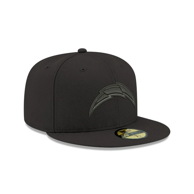 Los Angeles Chargers Black On Black 59FIFTY Fitted Hat