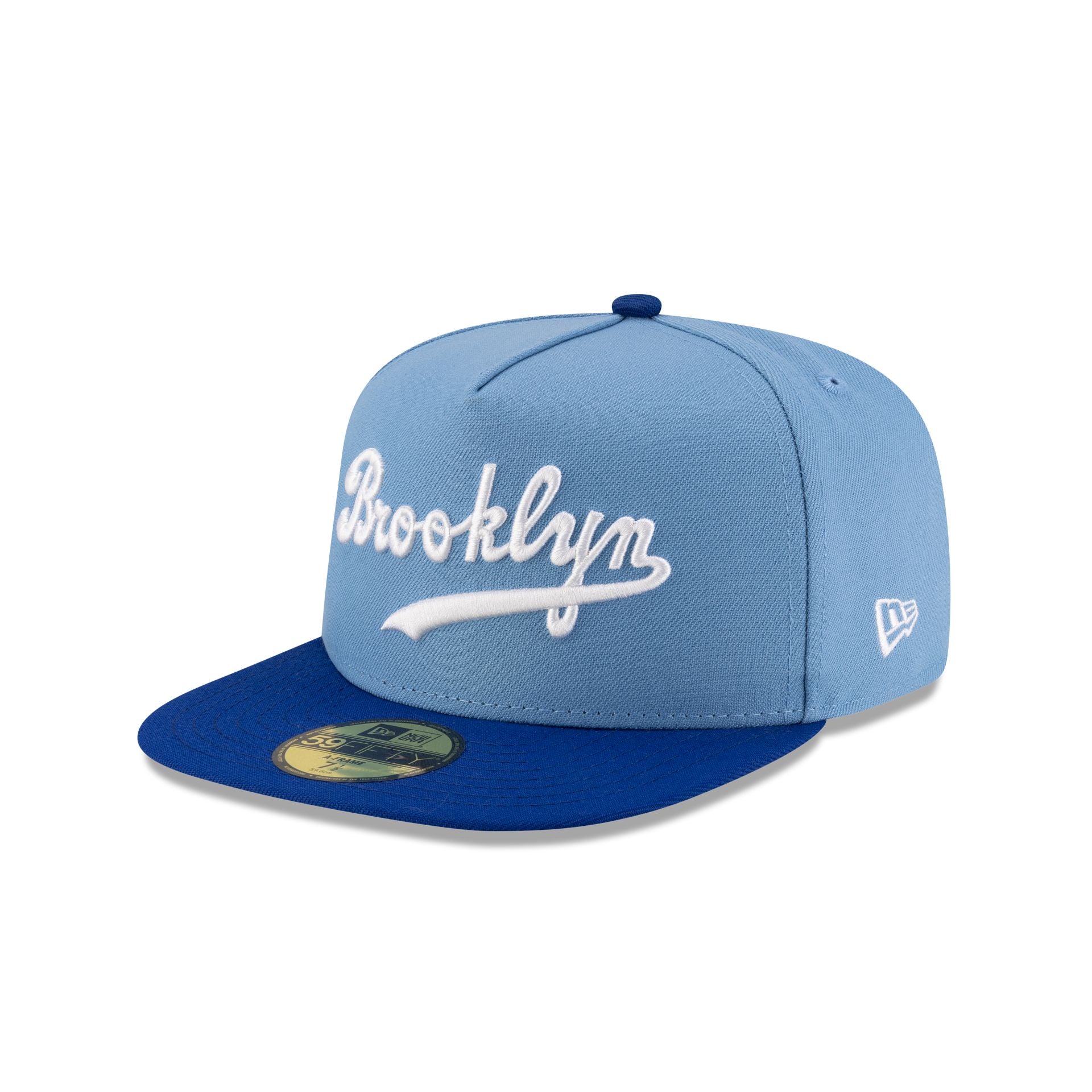 Just Caps Sky Blue Brooklyn Dodgers 59FIFTY A-Frame Fitted Hat