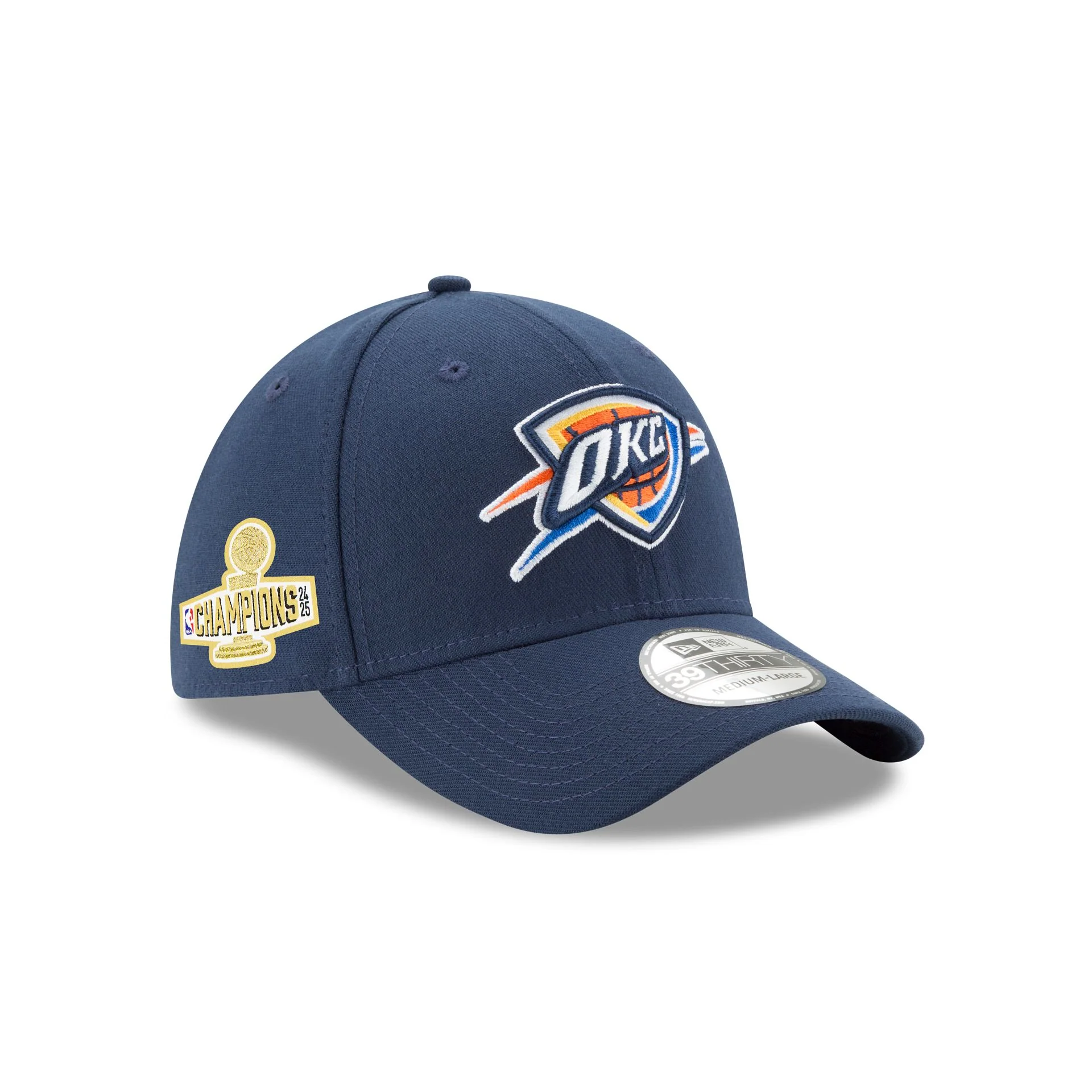 Oklahoma City Thunder 2025 NBA Champions Sidepatch 39THIRTY Stretch Fit