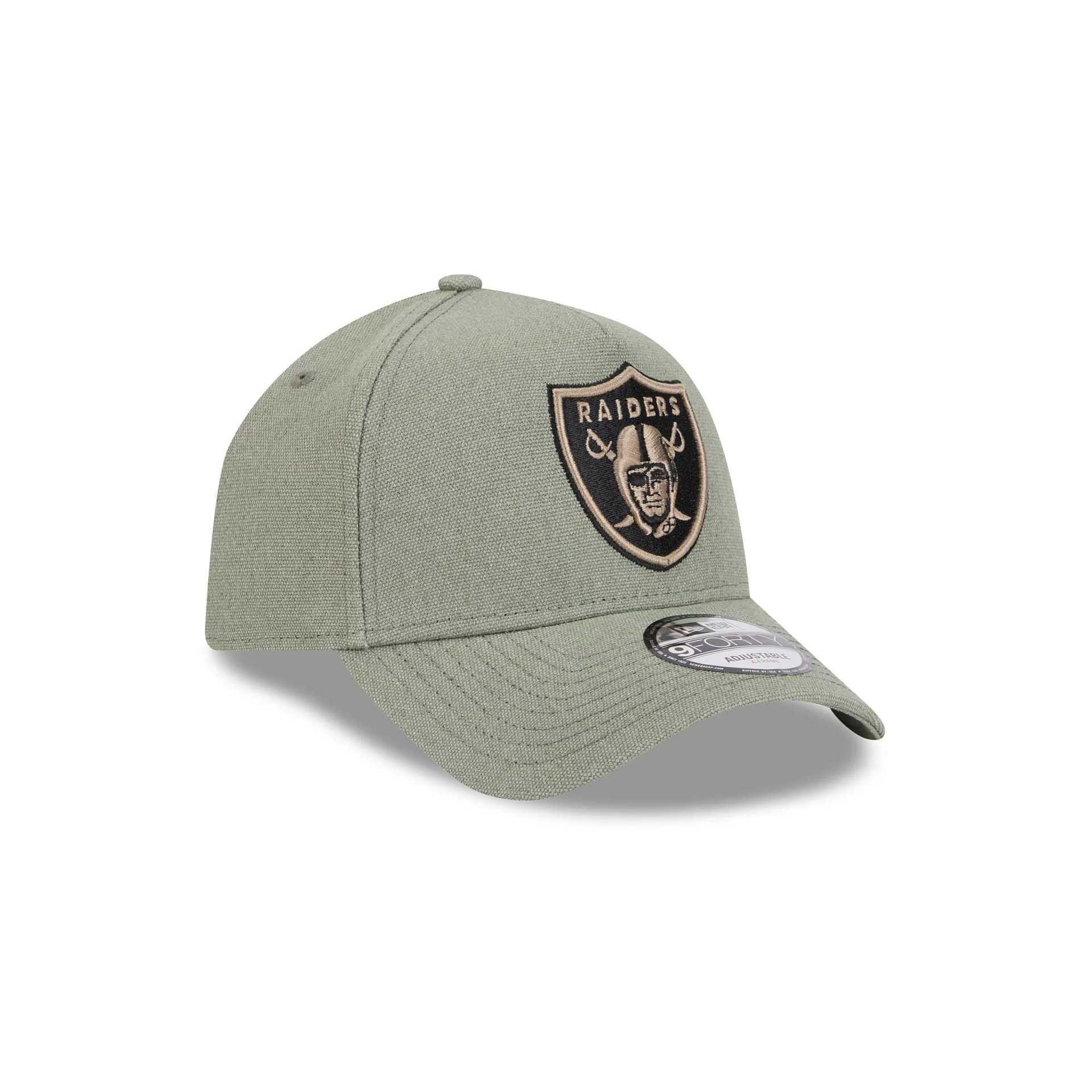 Las Vegas Raiders Logo Essentials Olive 9FORTY A-Frame Snapback Hat