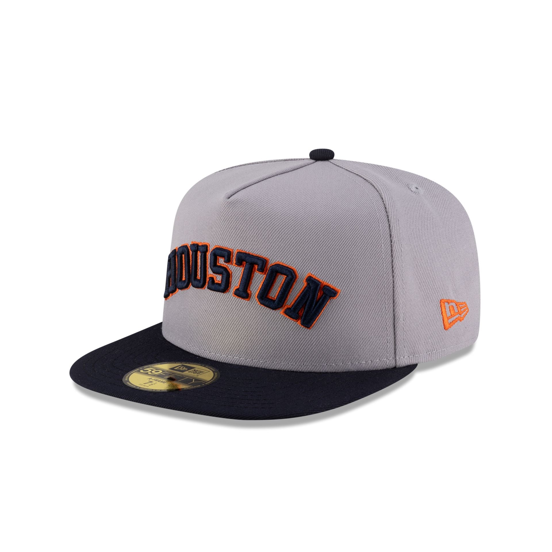 Just Caps League Sidepatch Gray Houston Astros 59FIFTY A-Frame Fitted Hat