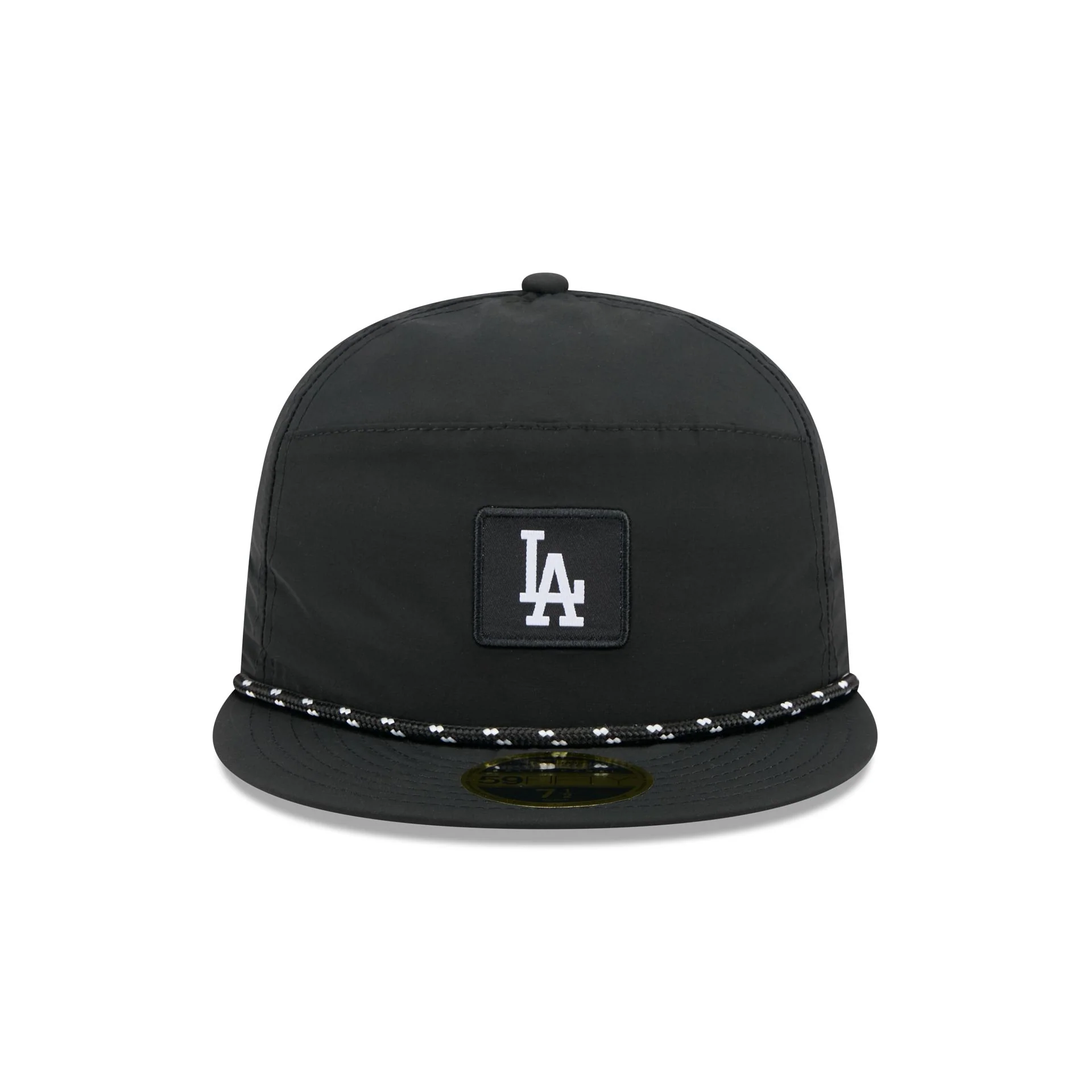 Los Angeles Dodgers Black Poly Rope Split Panel 59FIFTY Fitted Hat