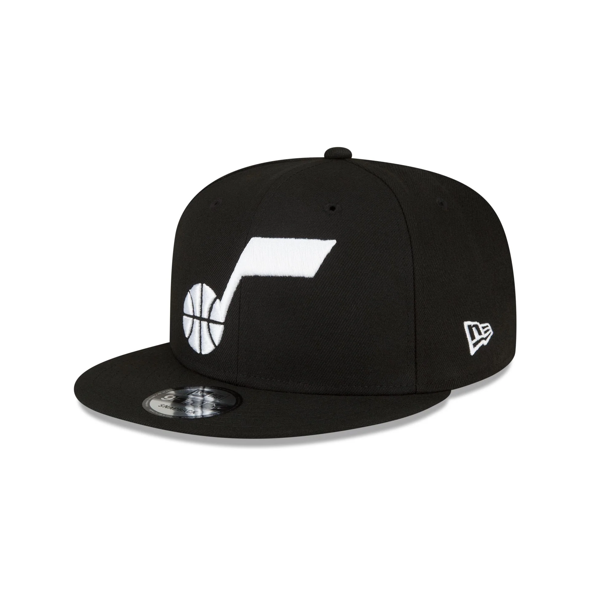 Utah Jazz Basic Black & White 9FIFTY Snapback Hat