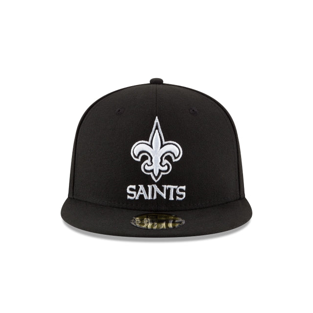 New Orleans Saints Black & White 59FIFTY Fitted Hat