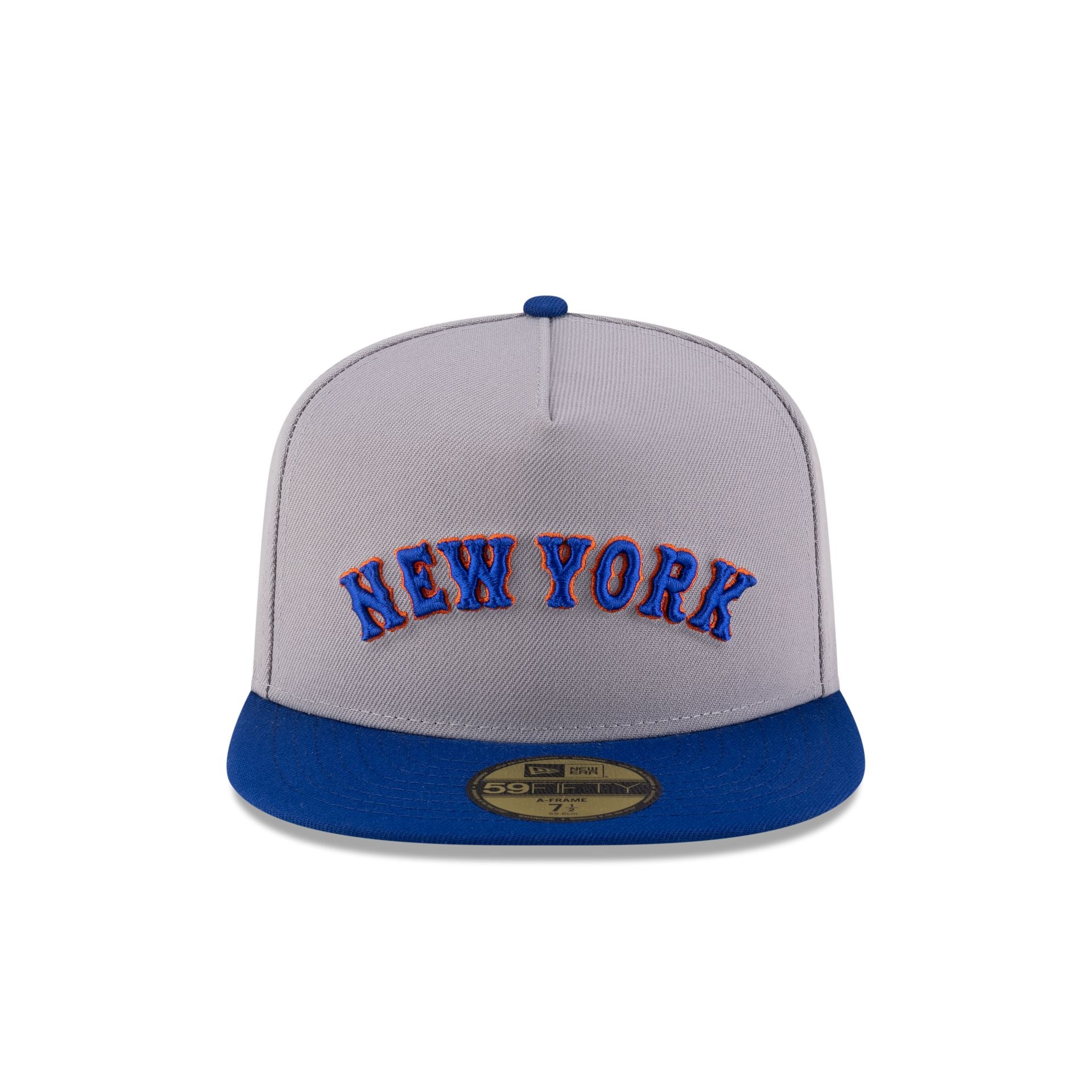 Just Caps League Sidepatch Gray New York Mets 59FIFTY A-Frame Fitted Hat