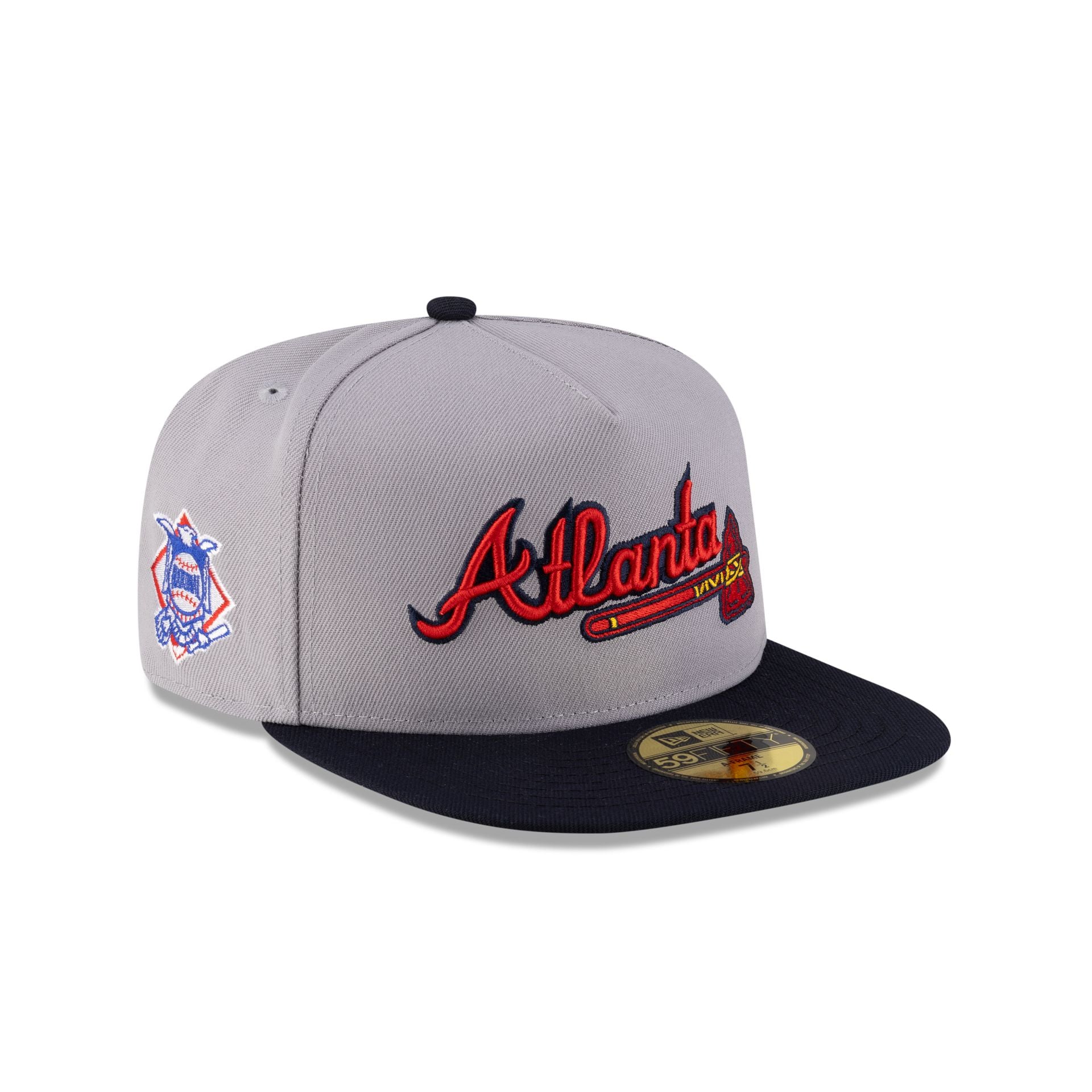 Just Caps League Sidepatch Gray Atlanta Braves 59FIFTY A-Frame Fitted Hat
