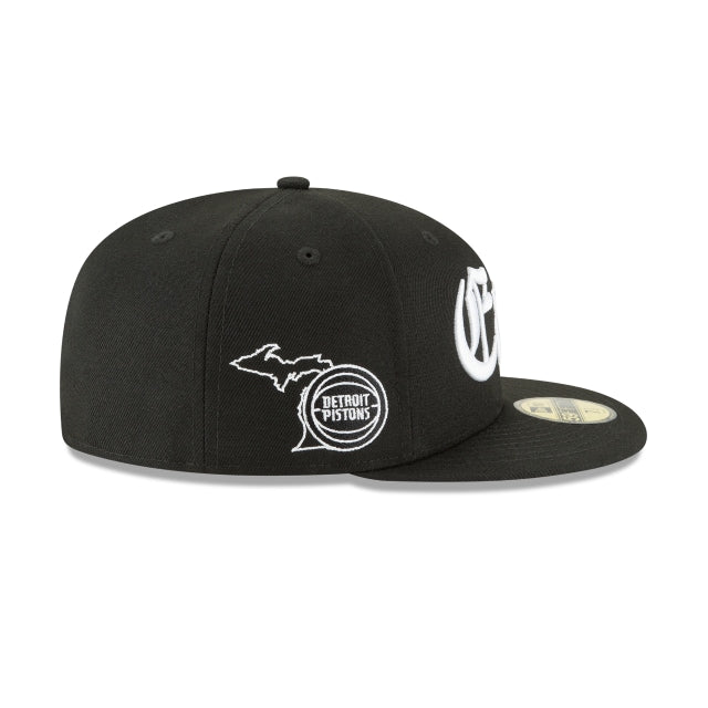 Detroit Pistons League Script 59FIFTY Fitted Hat