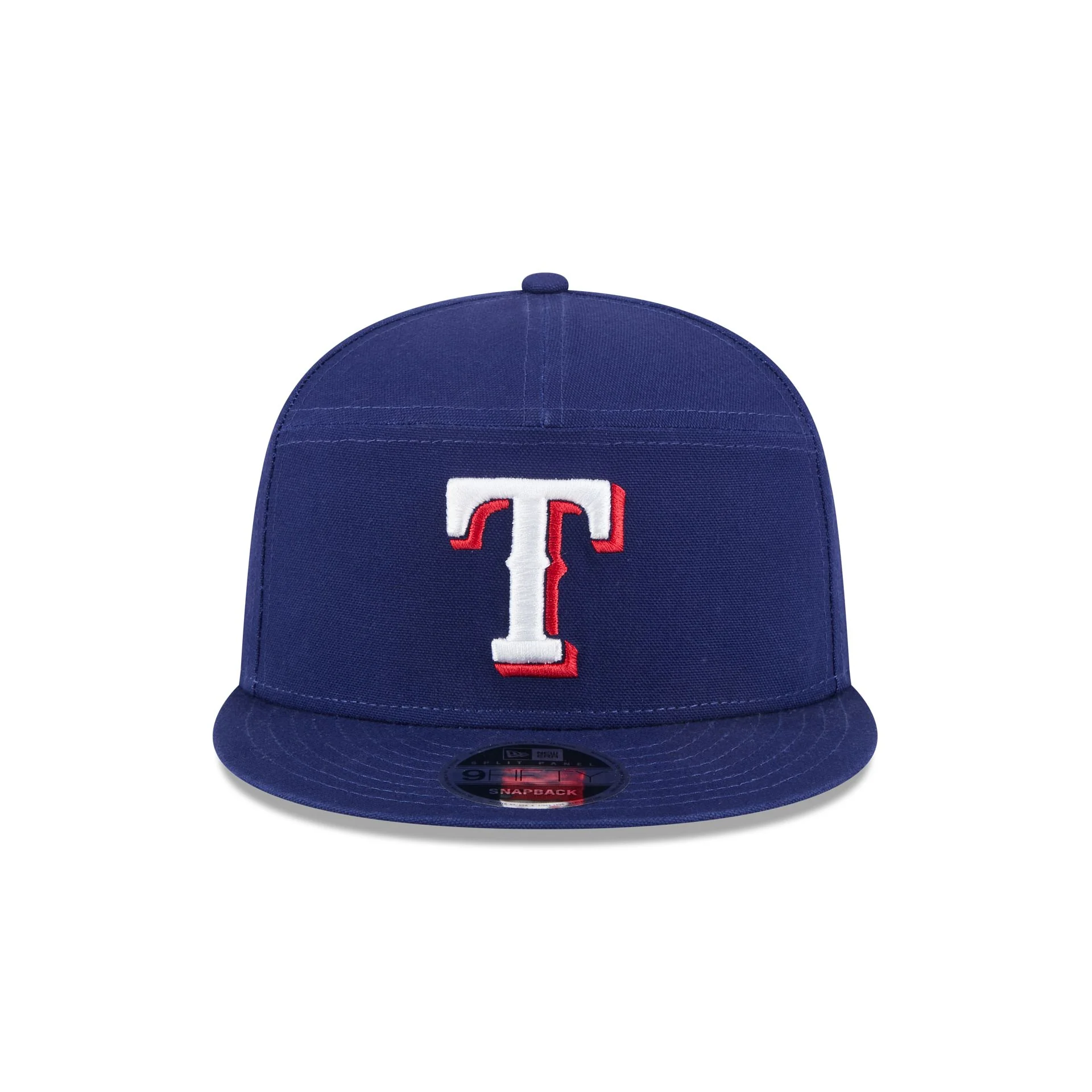 Texas Rangers Cotton Canvas Split Panel 9FIFTY Trucker Hat