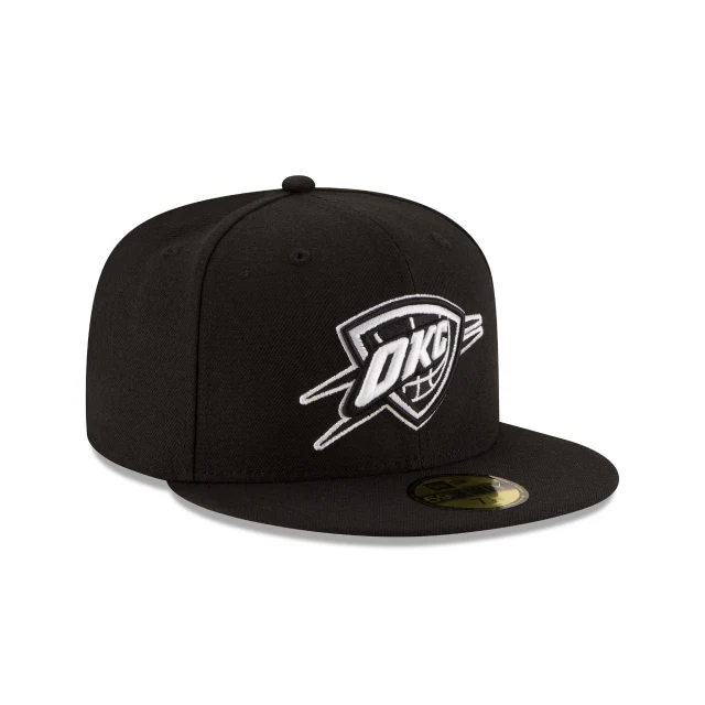Oklahoma City Thunder Black & White 59FIFTY Fitted Hat