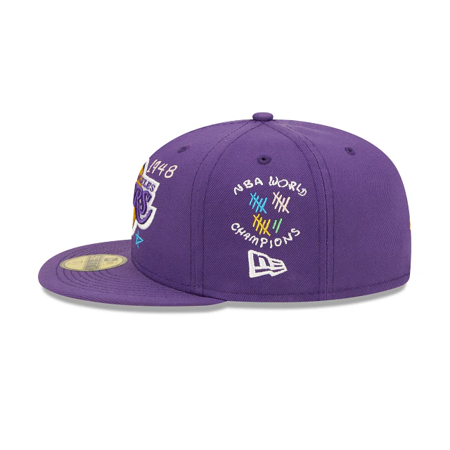 Los Angeles Lakers Scribble Collection 59FIFTY Fitted Hat