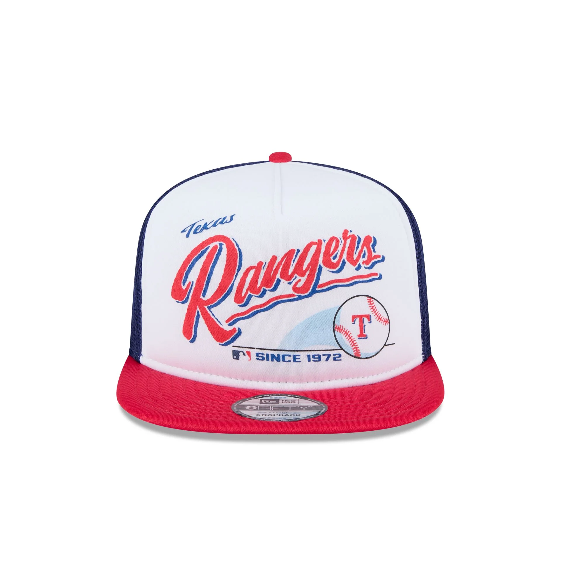 Texas Rangers Retro Script 9FIFTY A-Frame Trucker Hat