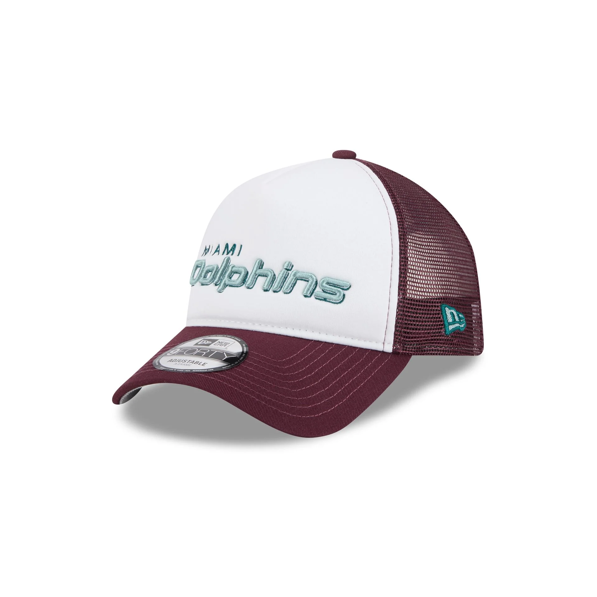 Miami Dolphins Optic White 9FORTY A-Frame Snapback Hat
