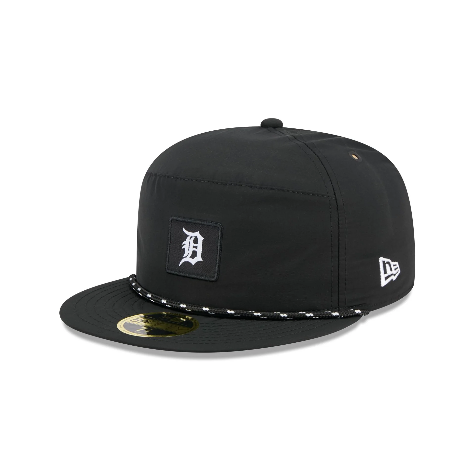 Detroit Tigers Black Poly Rope Split Panel 59FIFTY Fitted Hat