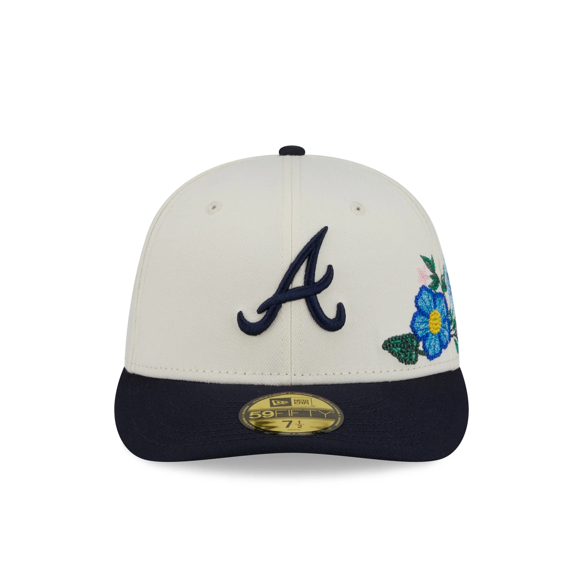 Atlanta Braves Tonal Florals White 59FIFTY Fitted Hat