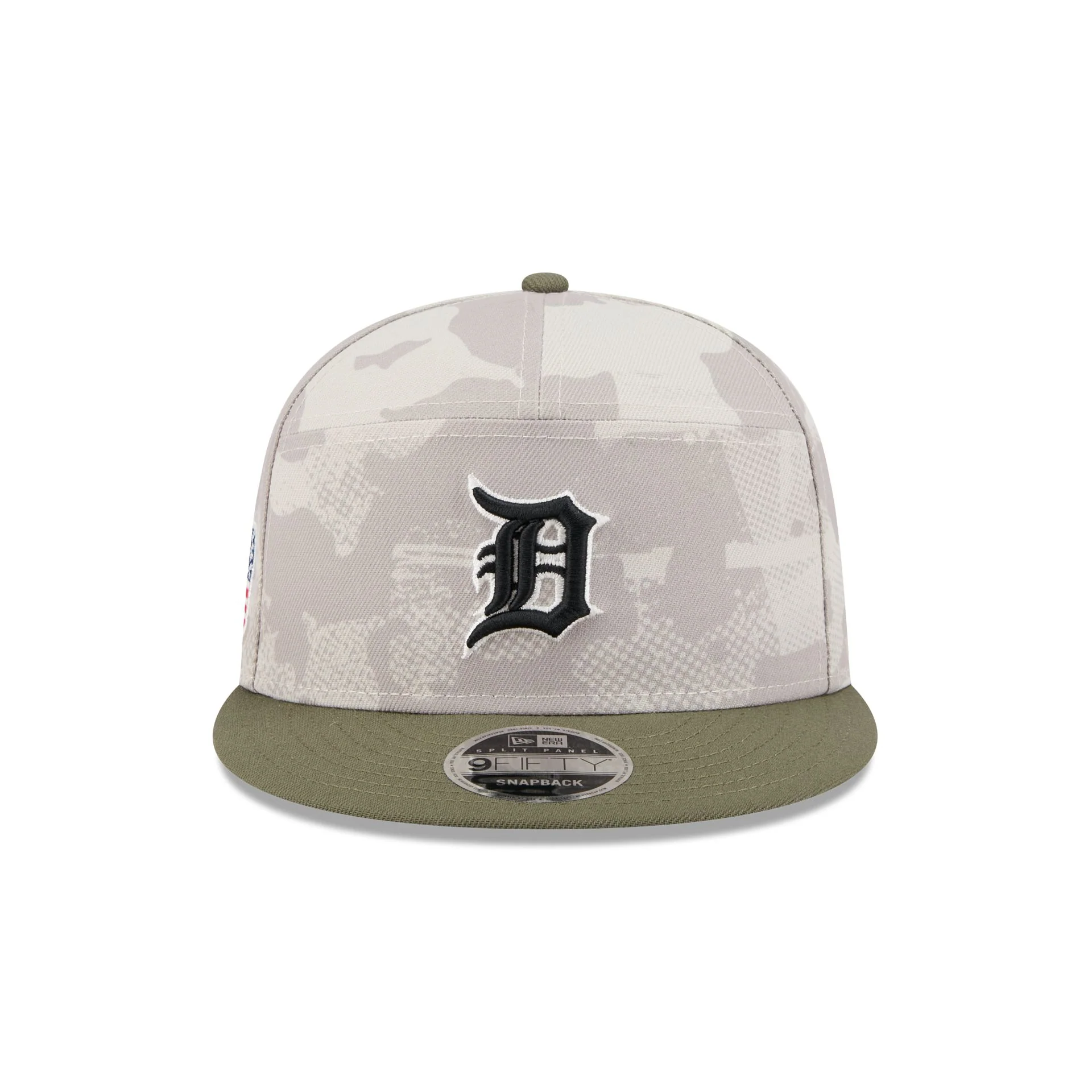 Detroit Tigers Armed Forces Day 2025 Split Panel 9FIFTY Snapback Hat