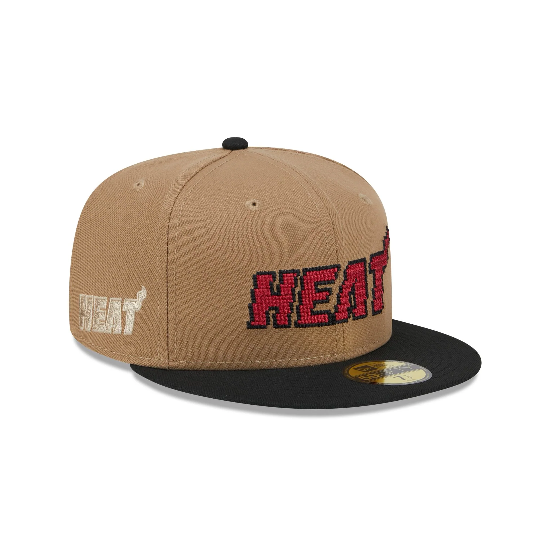 Miami Heat Classic 8-Bit Wordmark 59FIFTY Fitted Hat