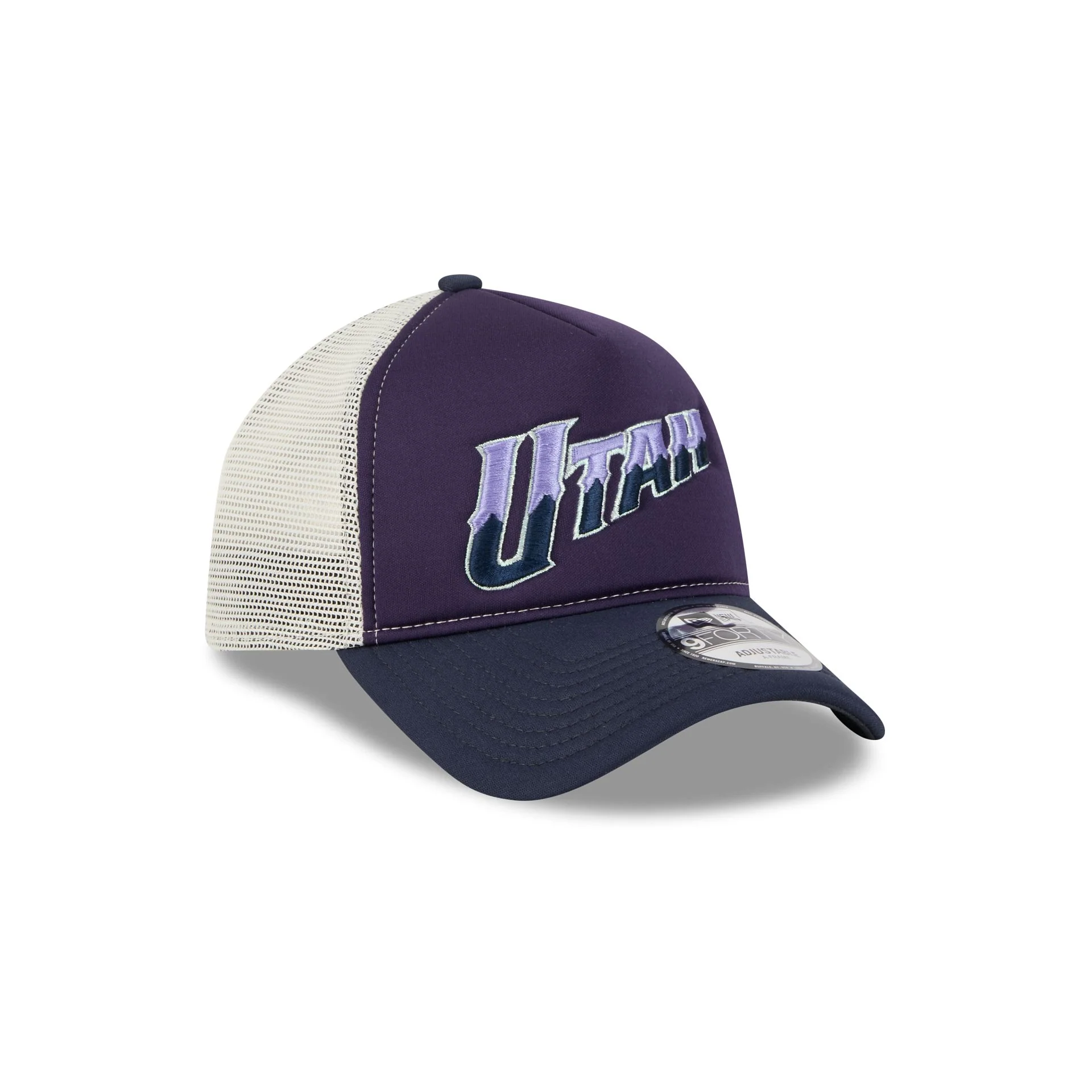 Utah Jazz Navy Purple 9FORTY A-Frame Trucker Hat
