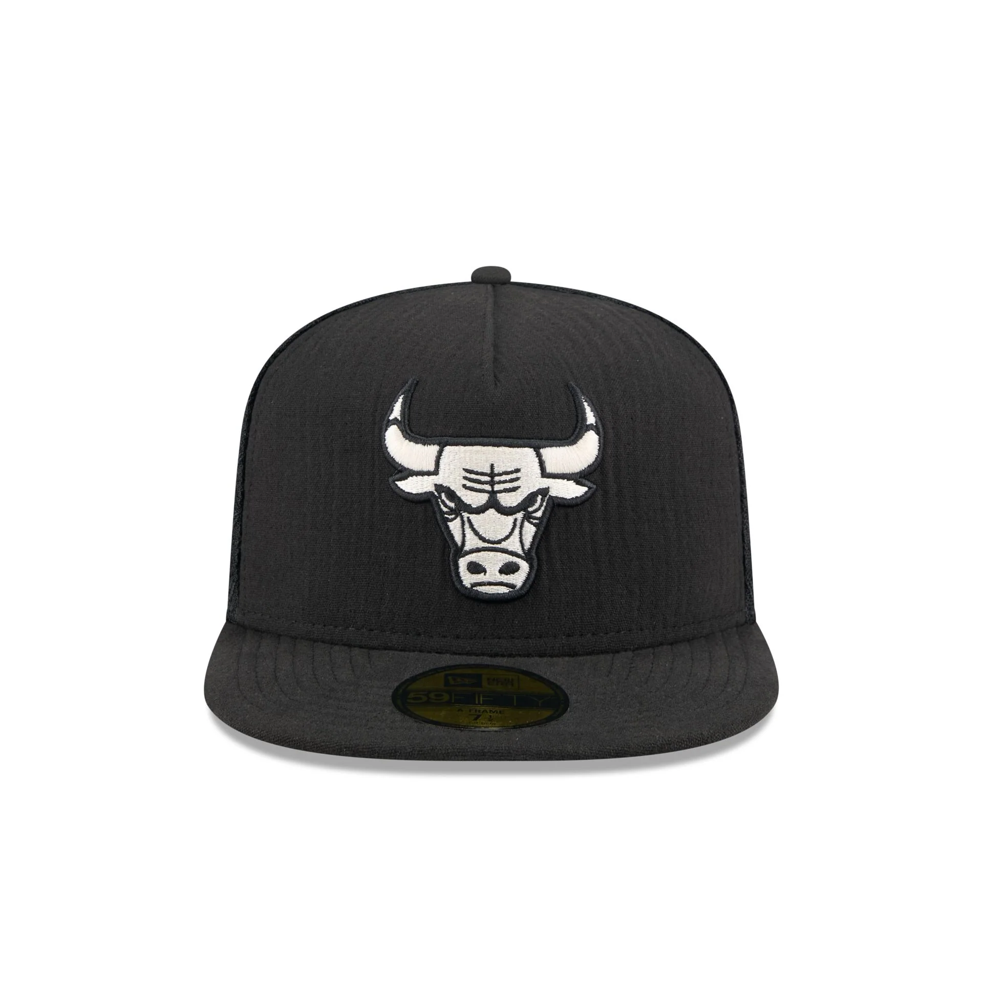 Chicago Bulls Black Mesh 59FIFTY A-Frame Fitted Hat