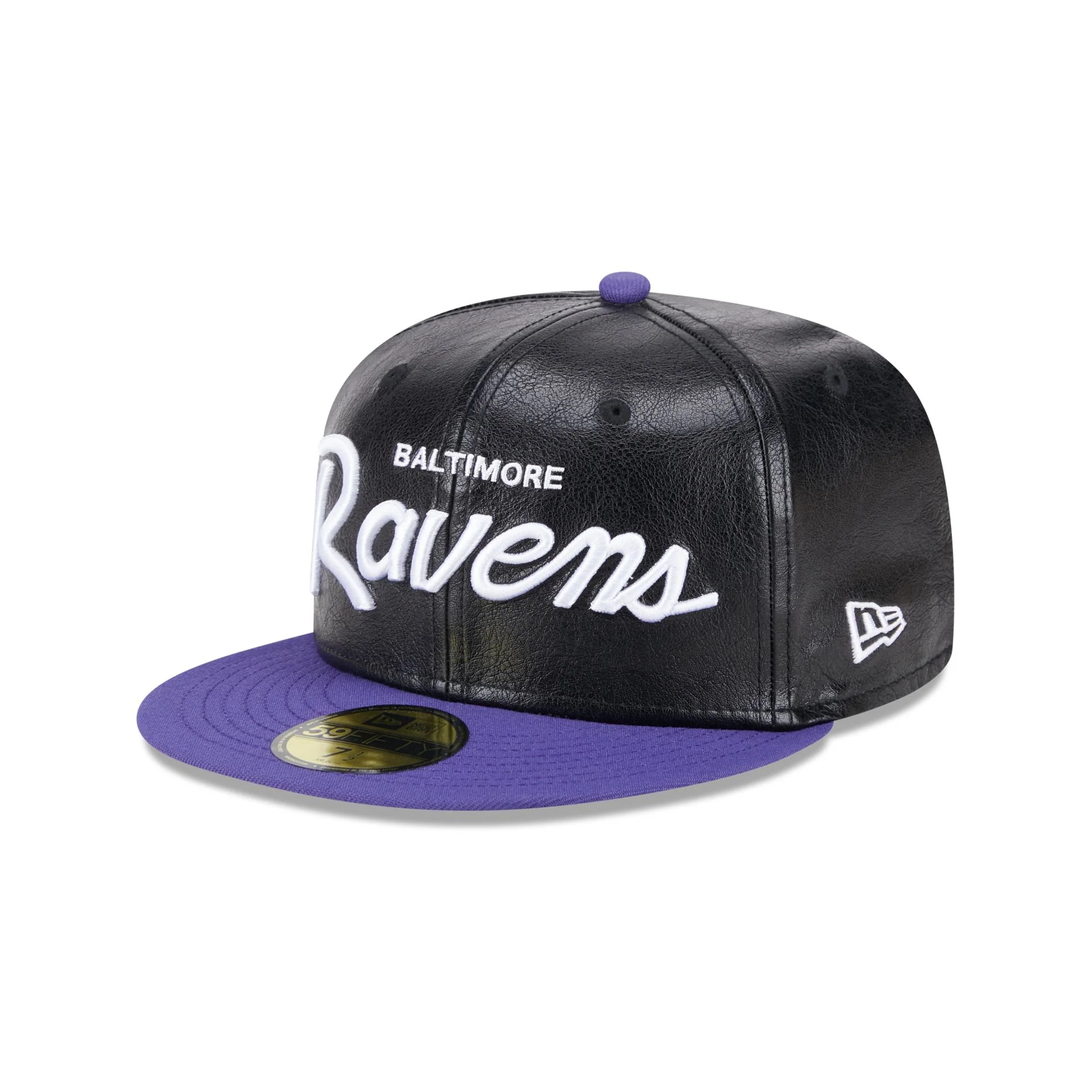 Baltimore Ravens Faux Leather Crown 59FIFTY Fitted Hat