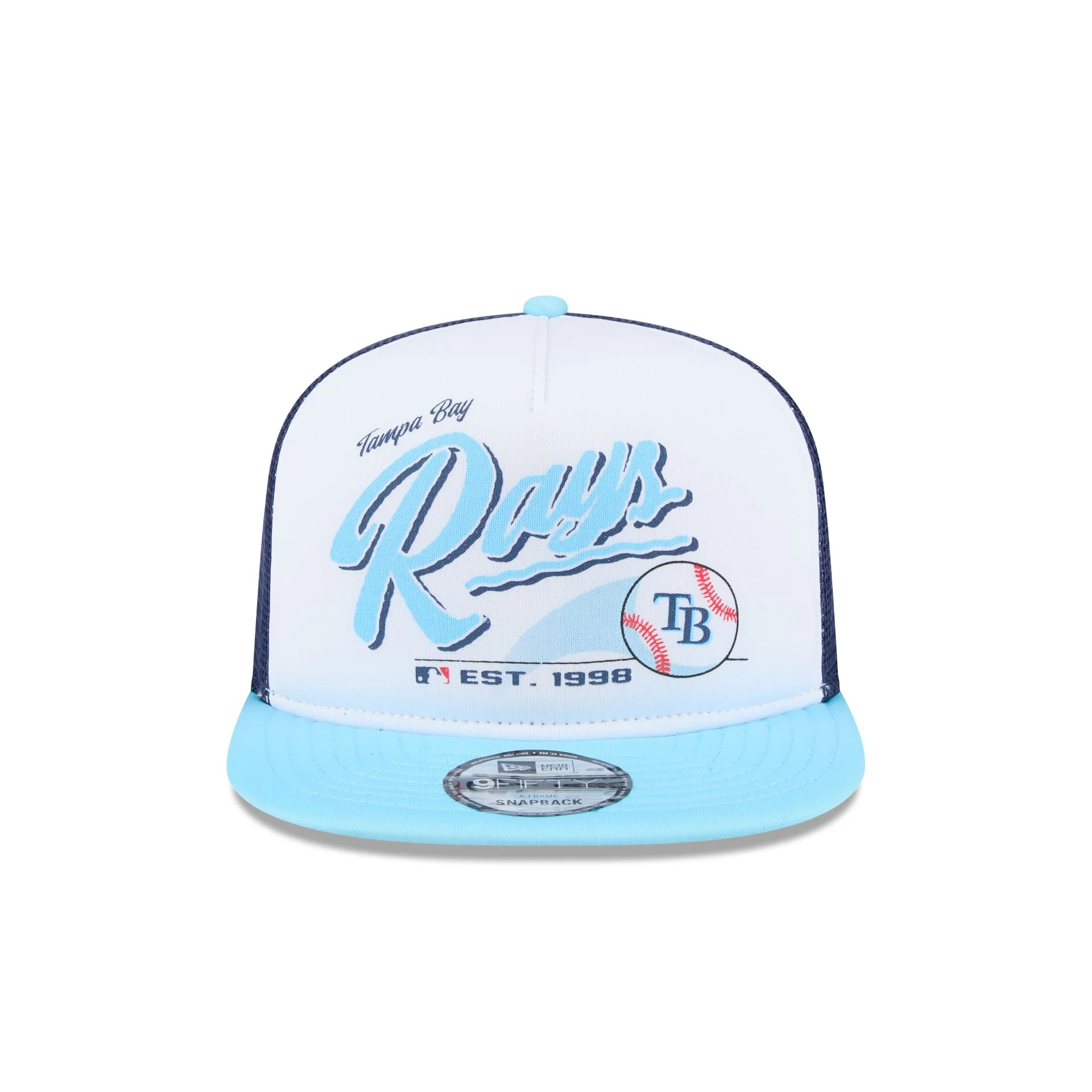 Tampa Bay Rays Retro Script 9FIFTY A-Frame Trucker Hat