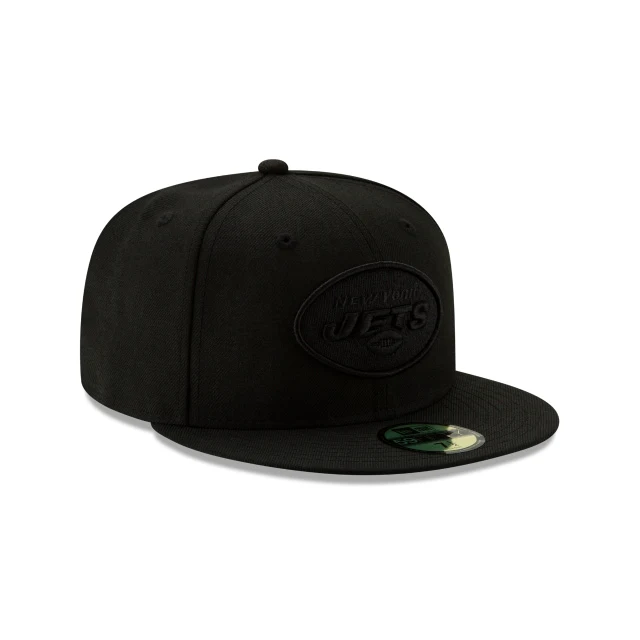 New York Jets Basic Black On Black 59FIFTY Fitted Hat