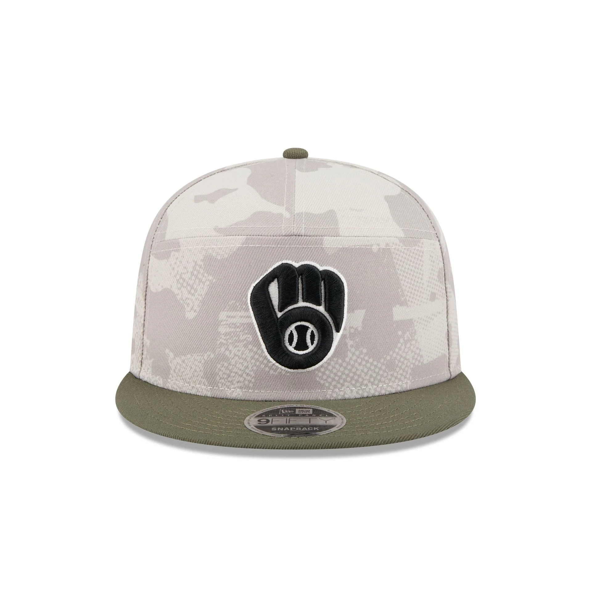 Milwaukee Brewers Armed Forces Day 2025 Split Panel 9FIFTY Snapback Hat