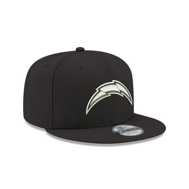 Los Angeles Chargers Black and White 9FIFTY Snapback Hat