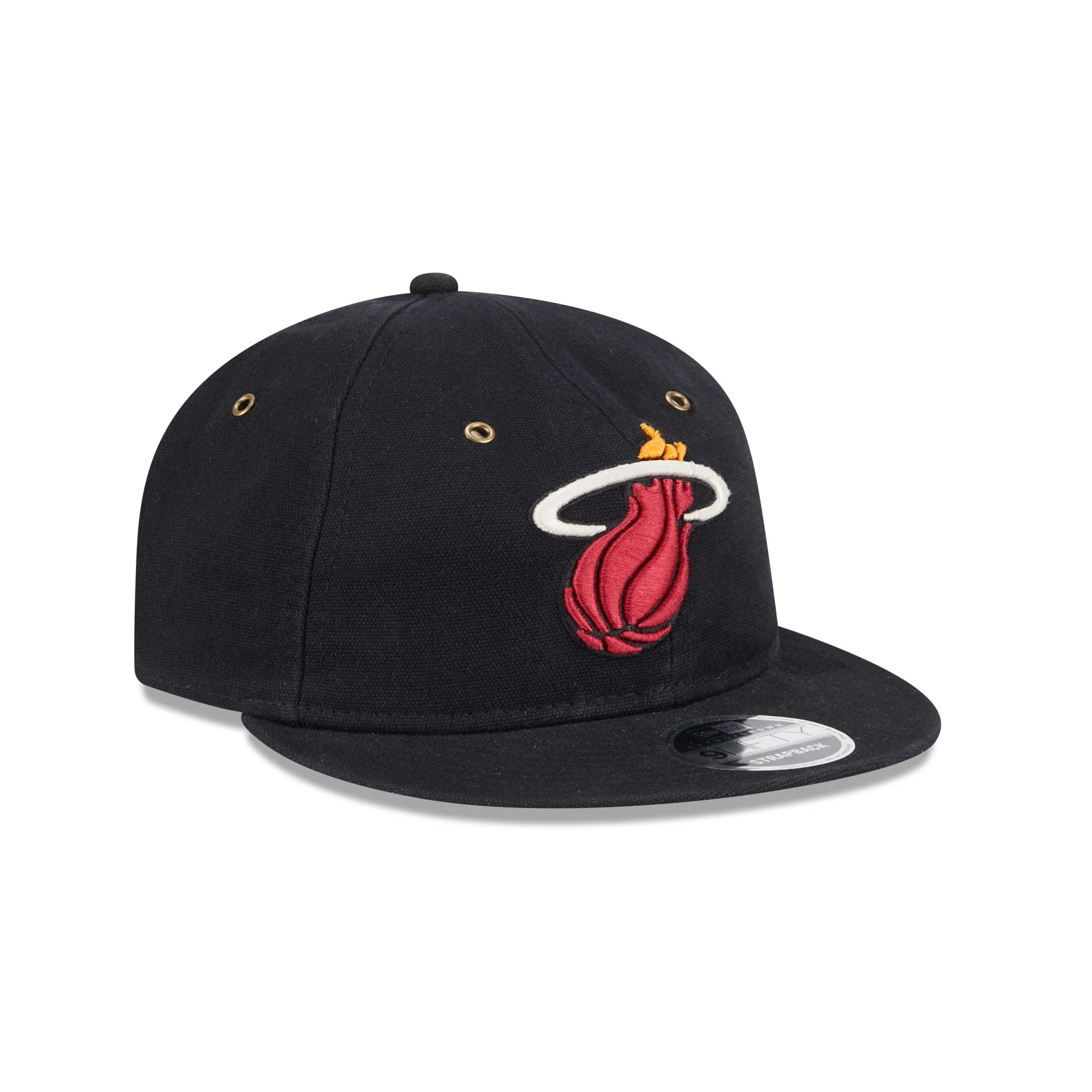 Miami Heat Cotton Canvas Retro Crown 9FIFTY Adjustable Hat