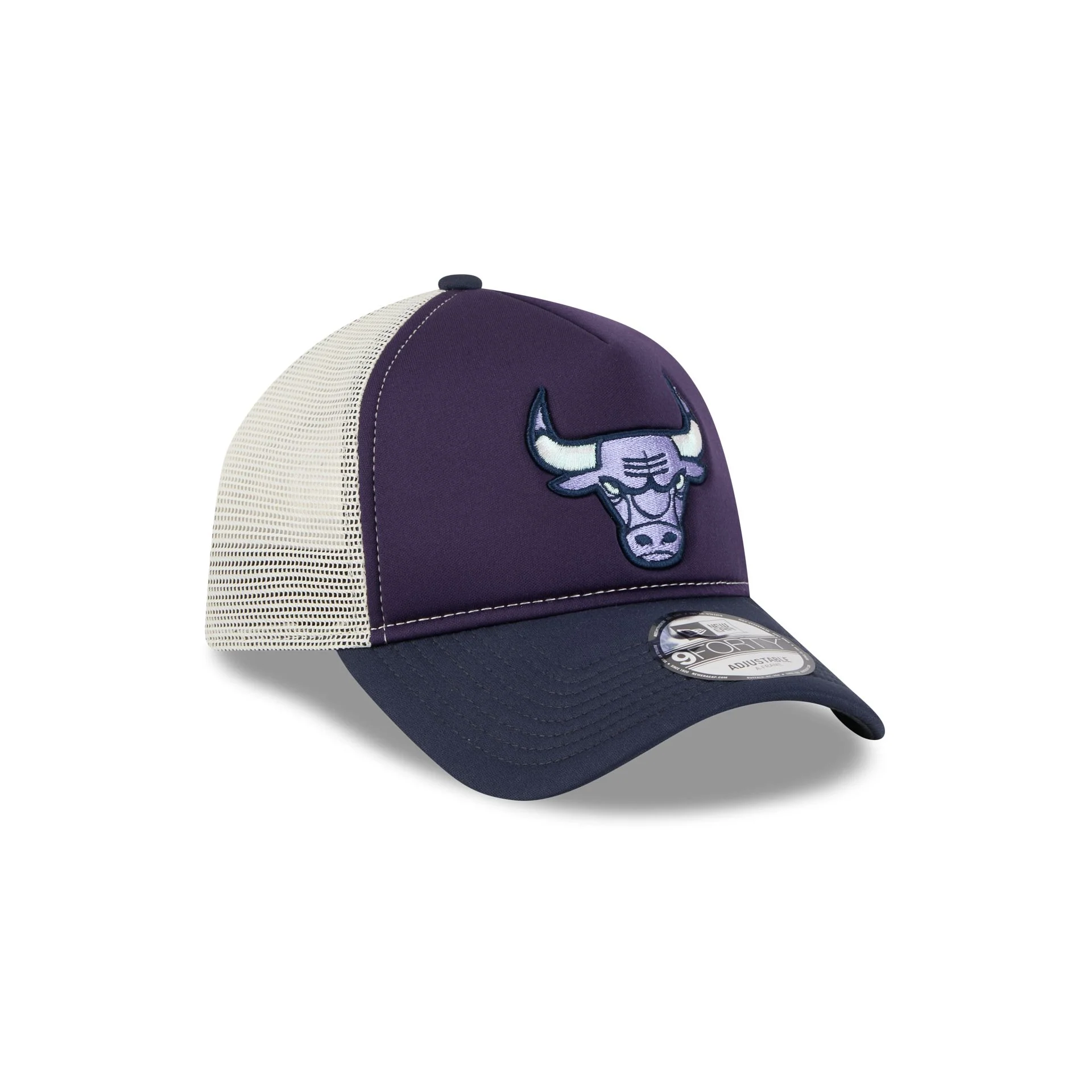 Chicago Bulls Navy Purple 9FORTY A-Frame Trucker Hat