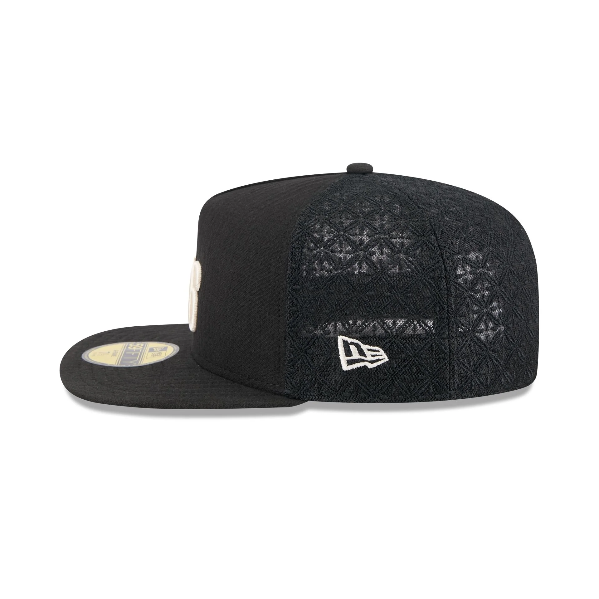 Philadelphia 76ers Black Mesh 59FIFTY A-Frame Fitted Hat